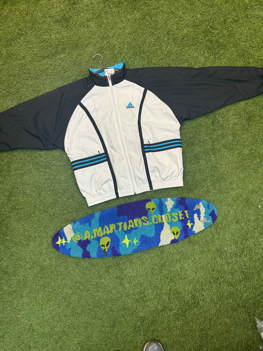 Vintage Adidas Track Jacket Blue and Black Stripe