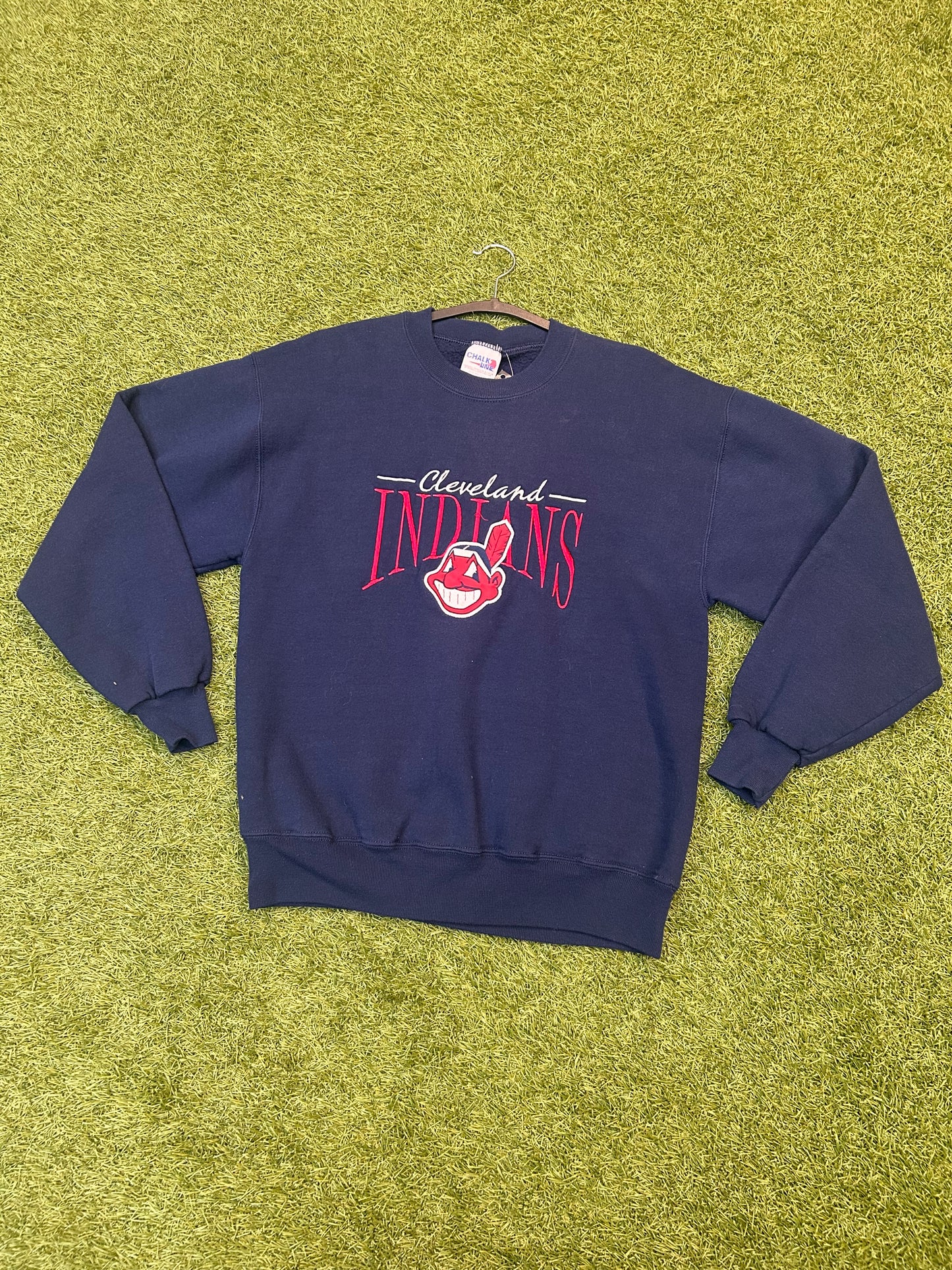 Vintage 90s Chalk Line Cleveland Indians Embroidered Crewneck