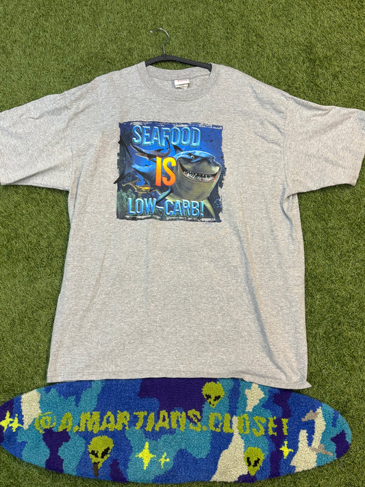 Y2K Disney Finding Nemo “Seafood is Low Carb!” Tee