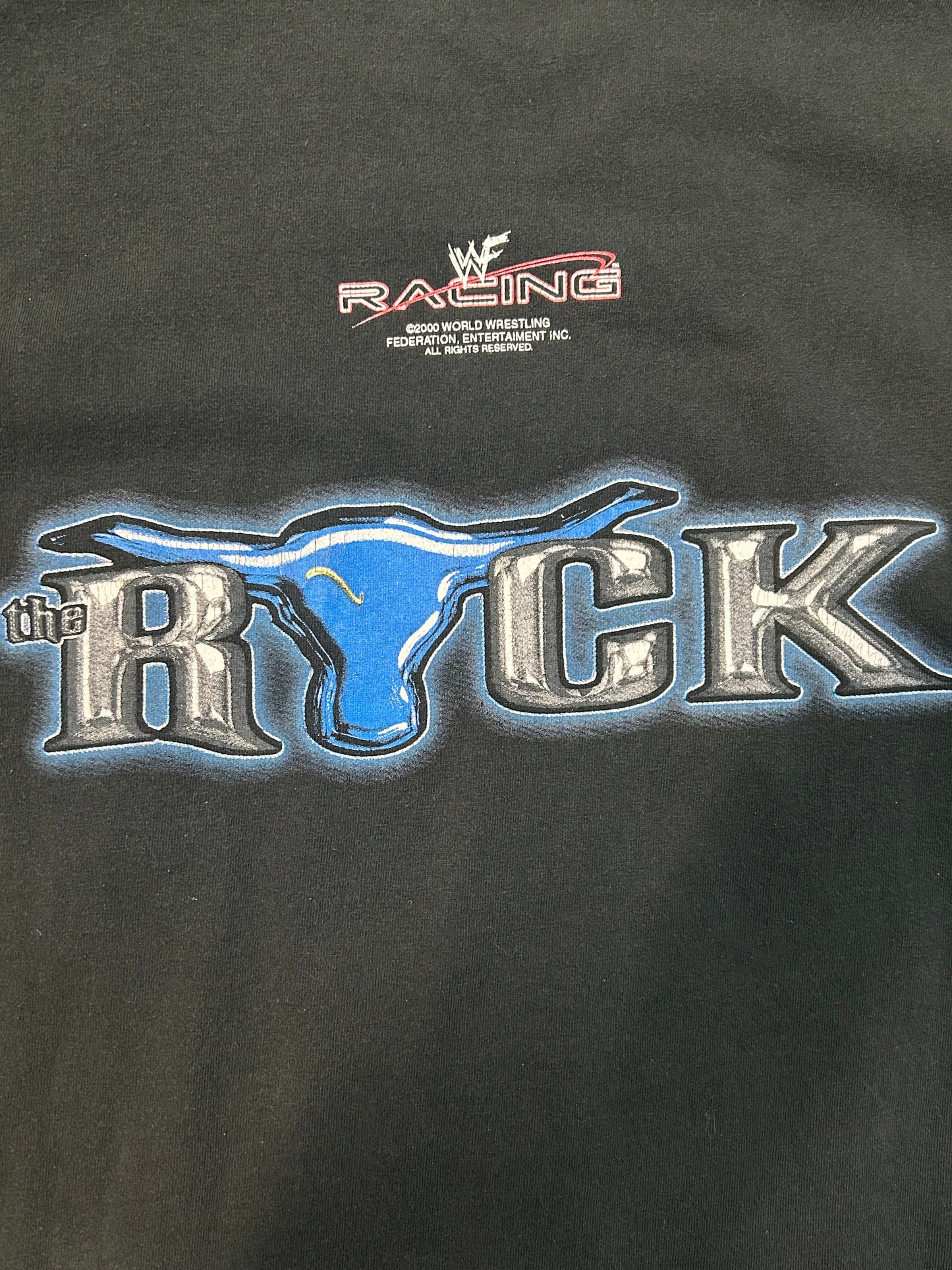 Y2K The Rock WWF Big Bull Racing Tee