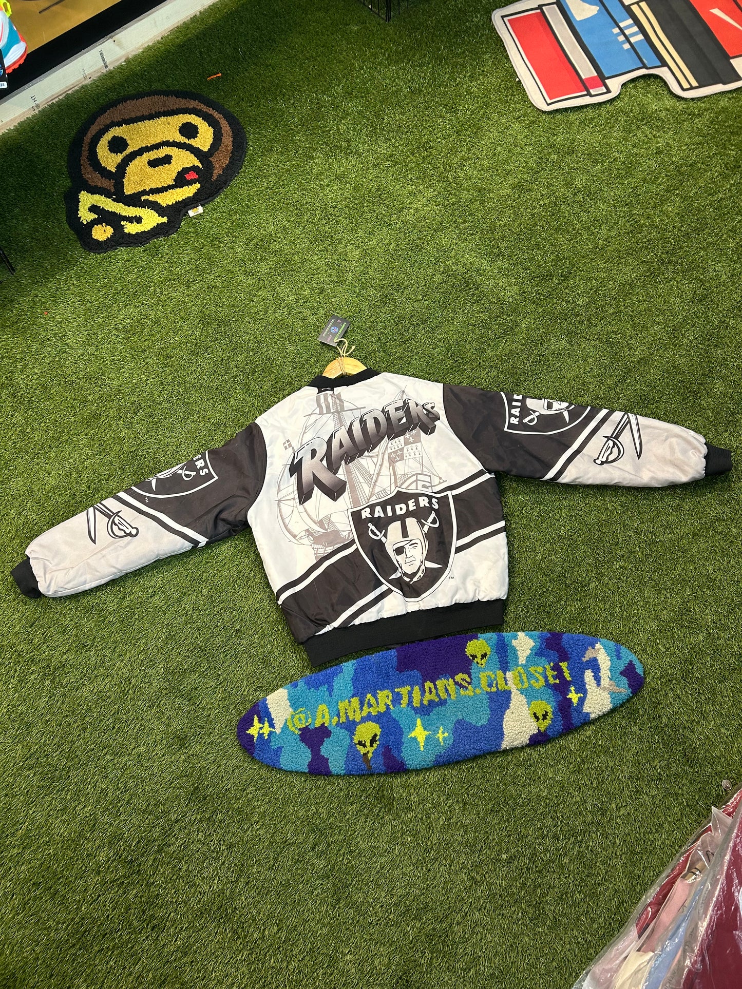 Rare Vintage 80s Chalk Line Los Angeles Raiders NFL Bomber Jacket