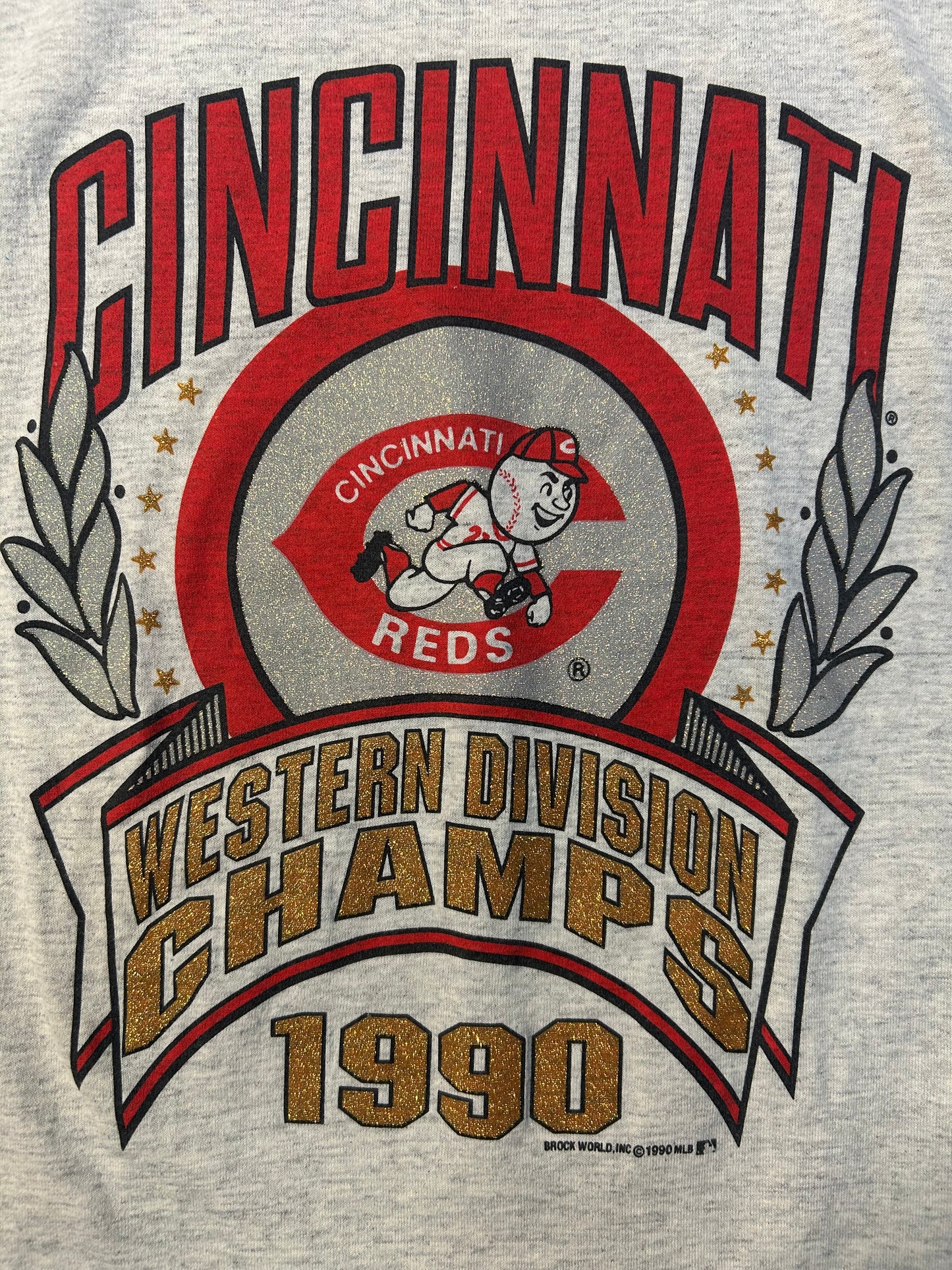 Vintage 1990 Cincinnati Reds Western Division Champs Tee