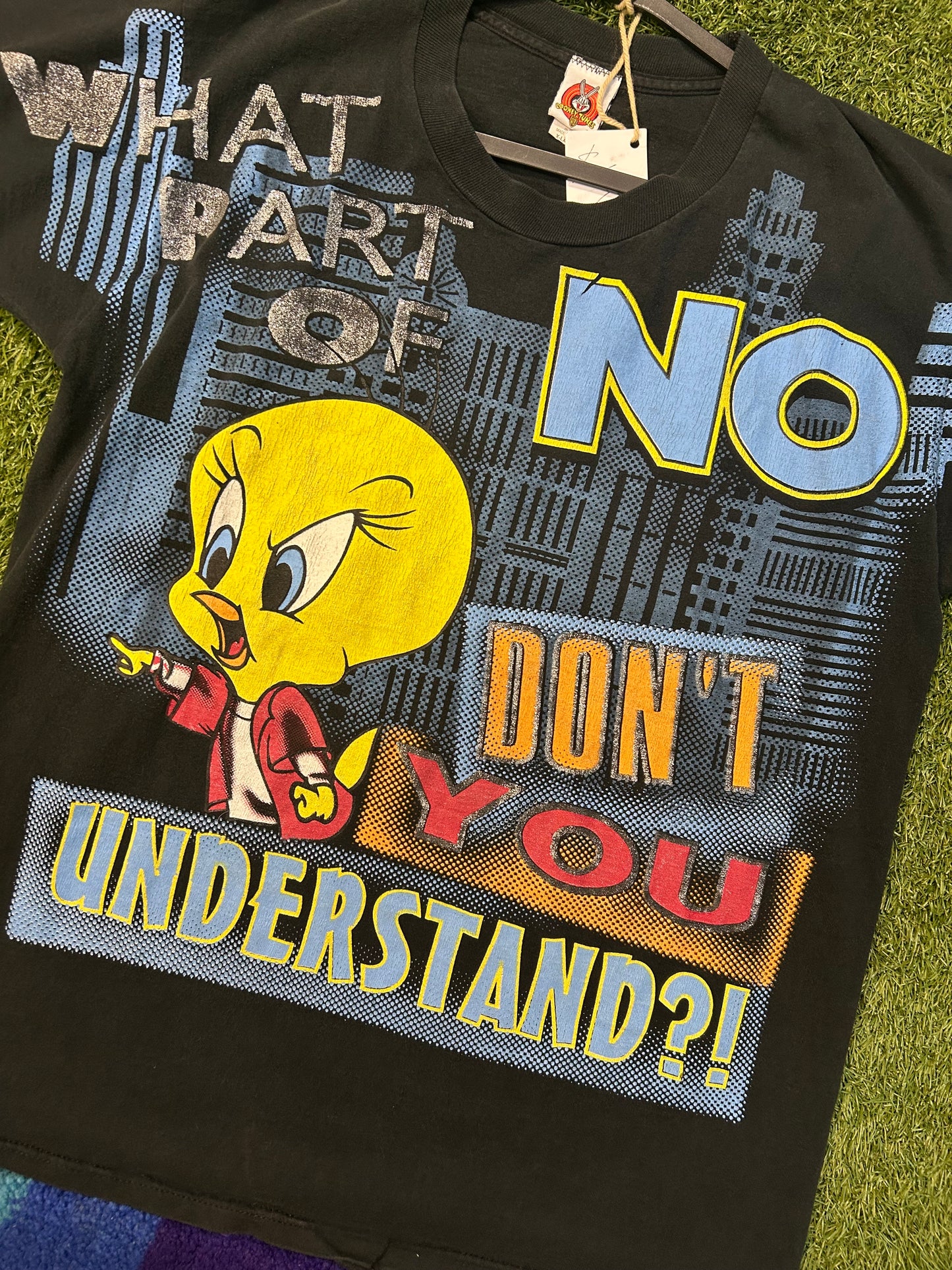 Vintage 1998 Tweety Bird What Part Of No Don’t You Understand AOP Front Only Tee