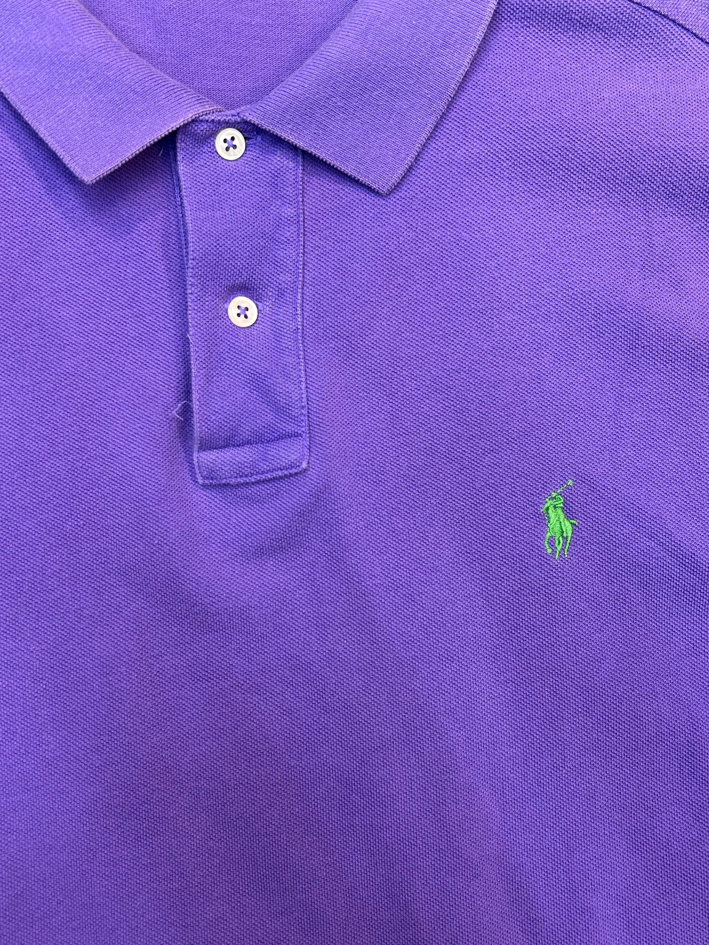 Vintage Single Stitch Polo Ralph Lauren Purple W/Green Logo