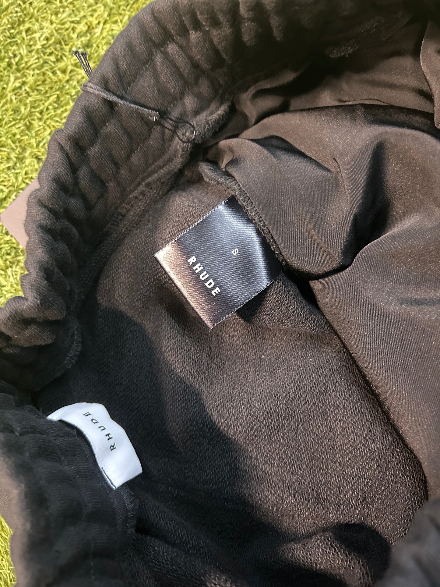 Rhude Black Classic Cargo Colorblock Pattern Sweat Pants