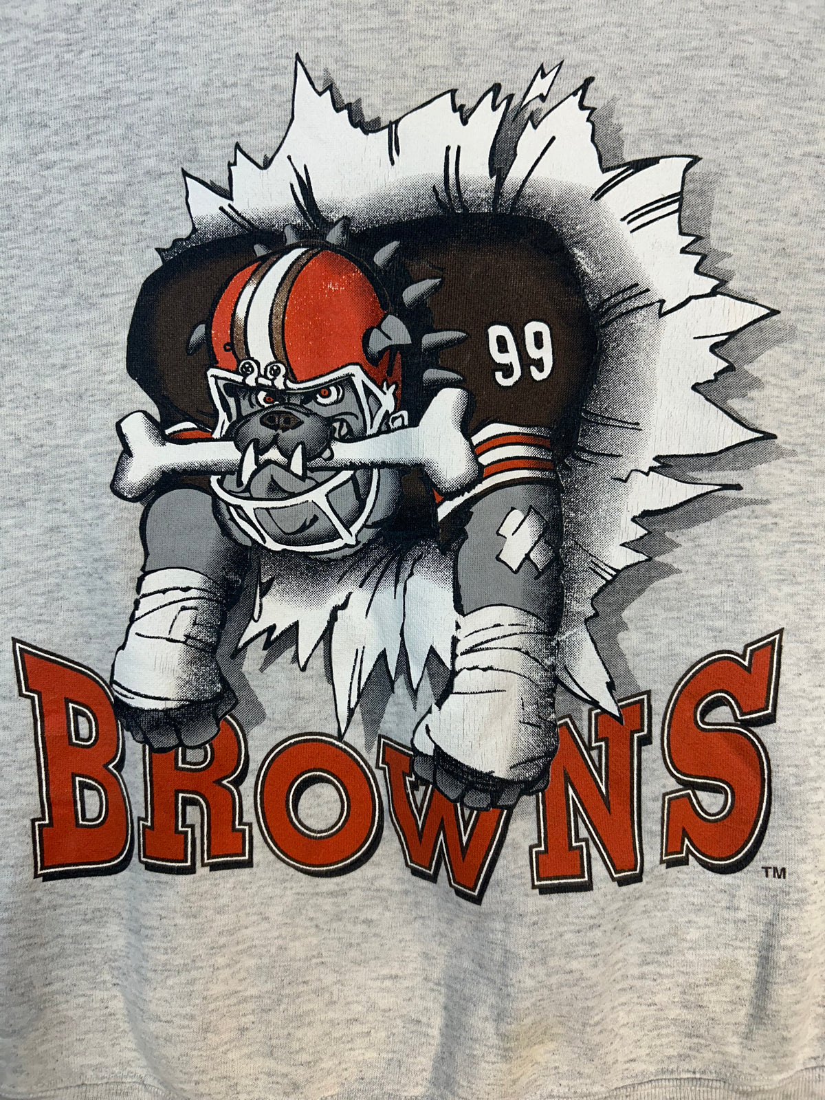 Vintage 1993 Cleveland Browns NFL Fighting Dog Crewneck