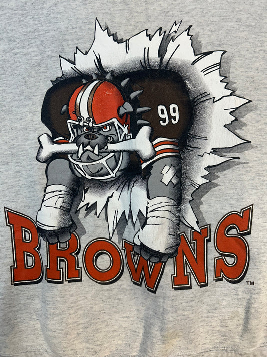 Vintage 1993 Cleveland Browns NFL Fighting Dog Crewneck