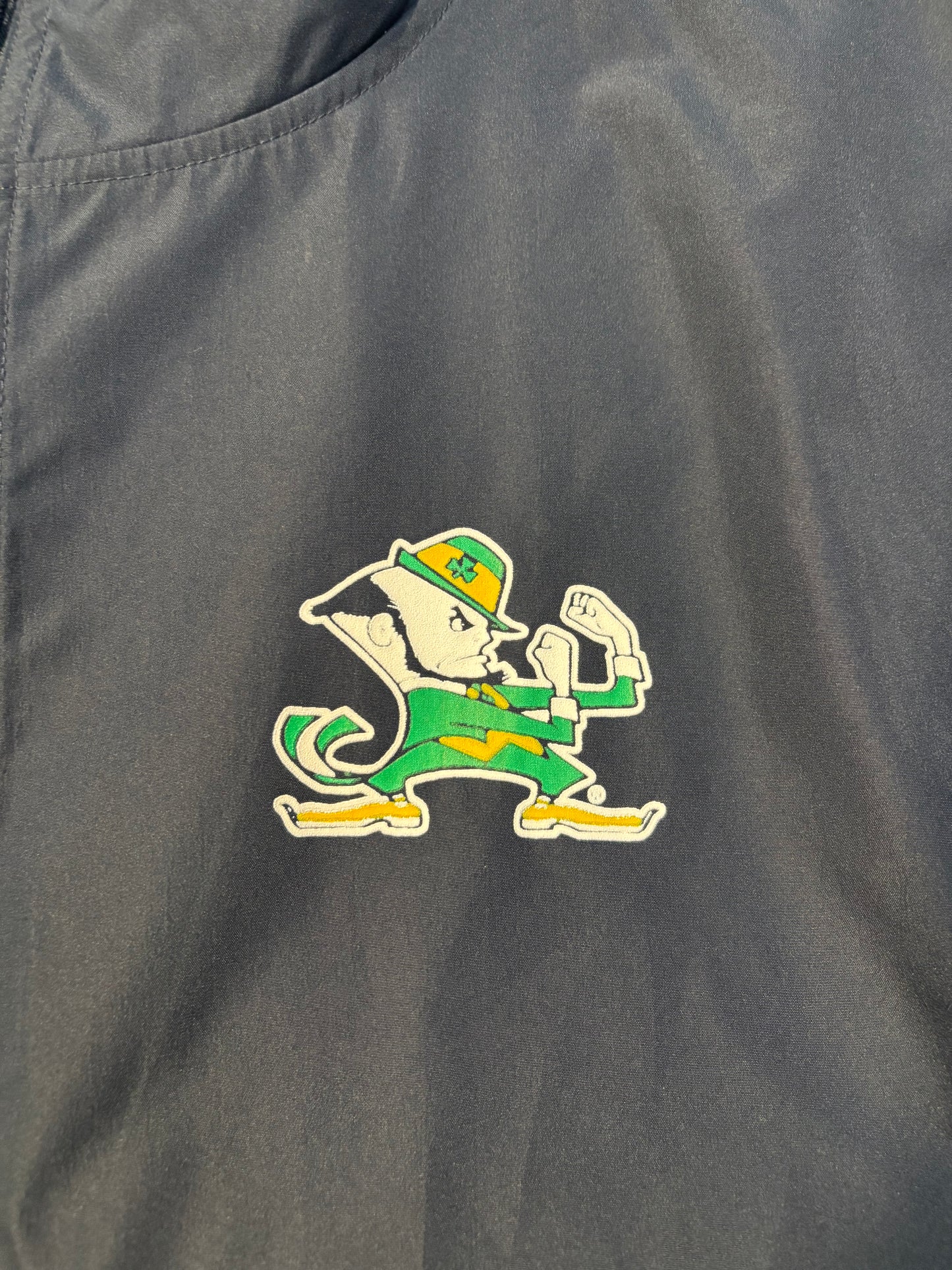 Navy Blue and Grey Notre Dame Champion Half Zip Champion Wind Breaker Size 2XL