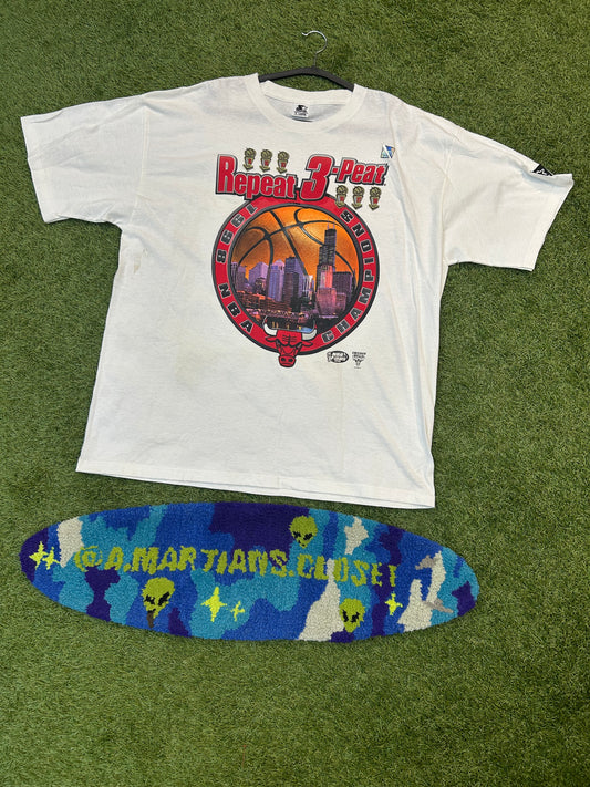 Vintage Chicago Bulls NBA Repeat  3 Peat Starter Tee