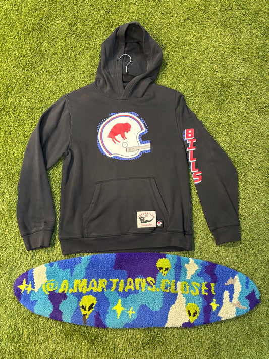 Black Buffalo Bills Mitchell & Ness Throwbacks Hoodie Kids Size Large 14/16