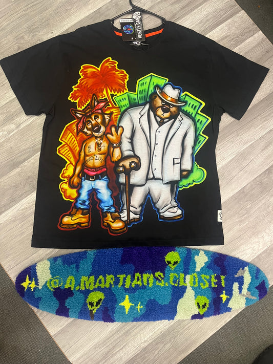 Retro Style Hustle Gang Animal Gangster Tee