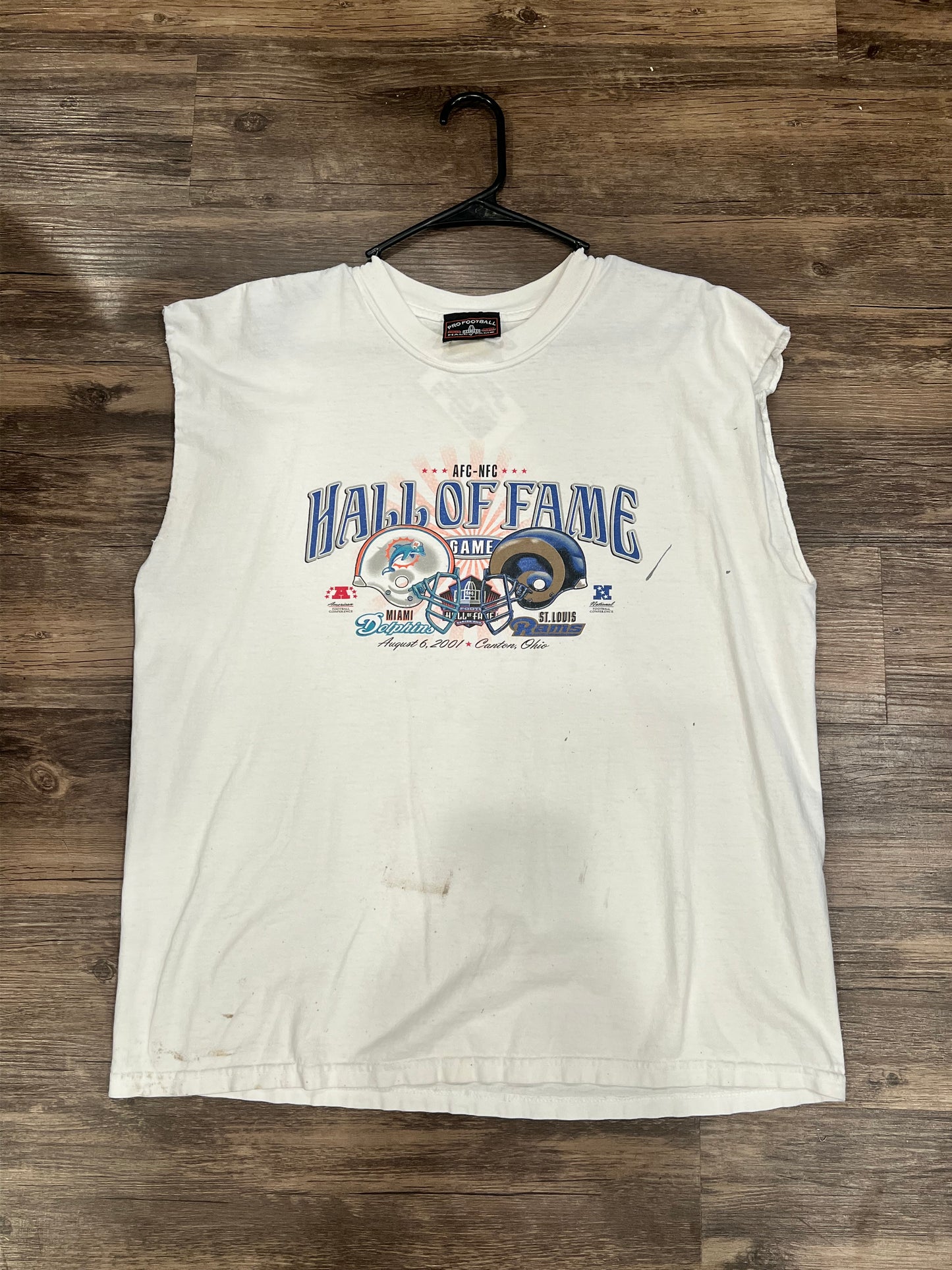 Vintage 2001 Hall Of Fame Game Sleeveless Tee