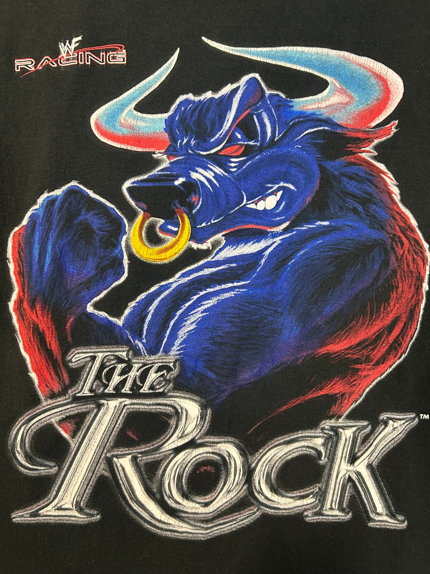 Y2K The Rock WWF Big Bull Racing Tee