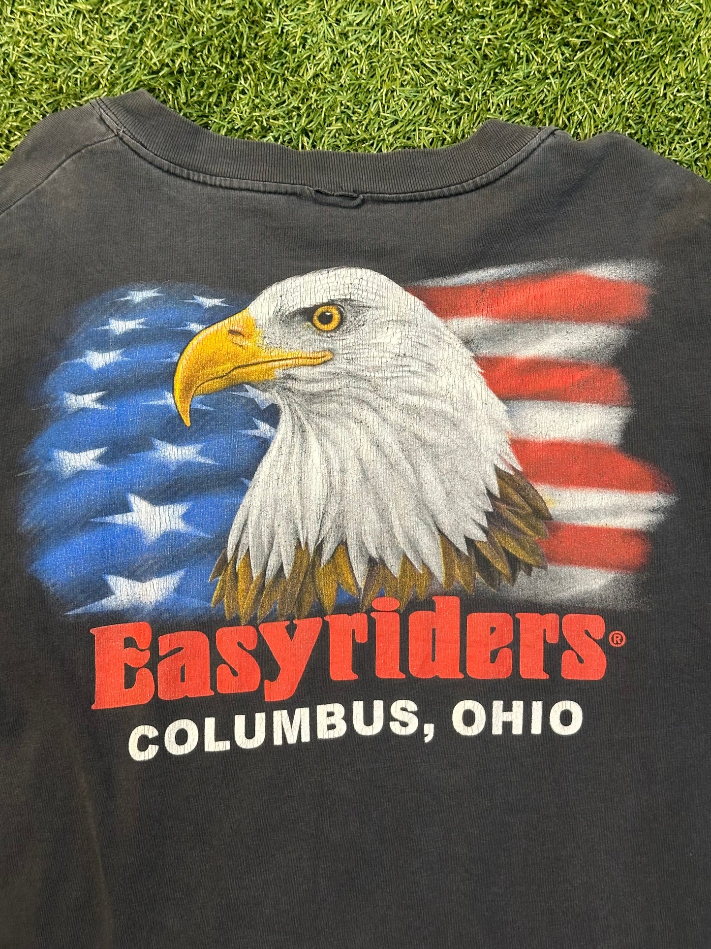 Vintage Easy Riders Motorcycle Long Sleeve Skull Tee