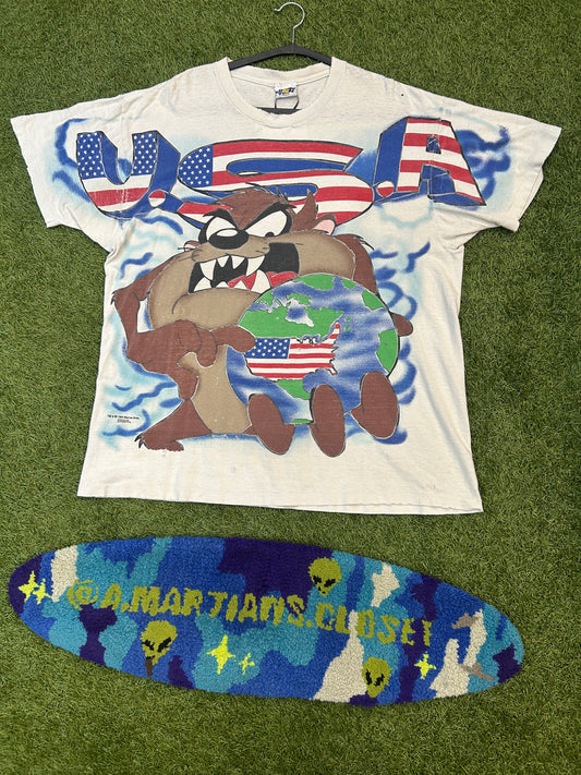 Vintage 1995 Tasmanian Devil USA Front Hit Only Tee