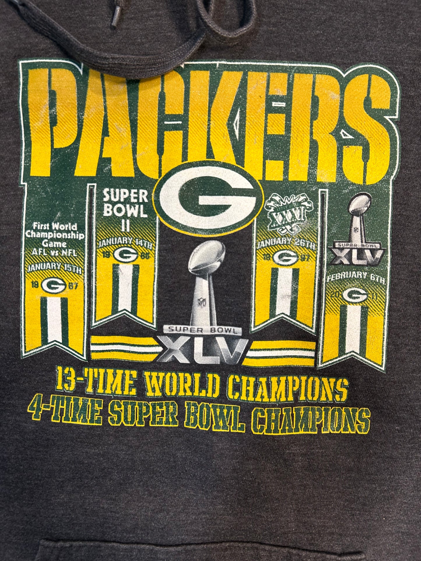 Y2K Green Bay Packers 4 Time Champions Hoodie