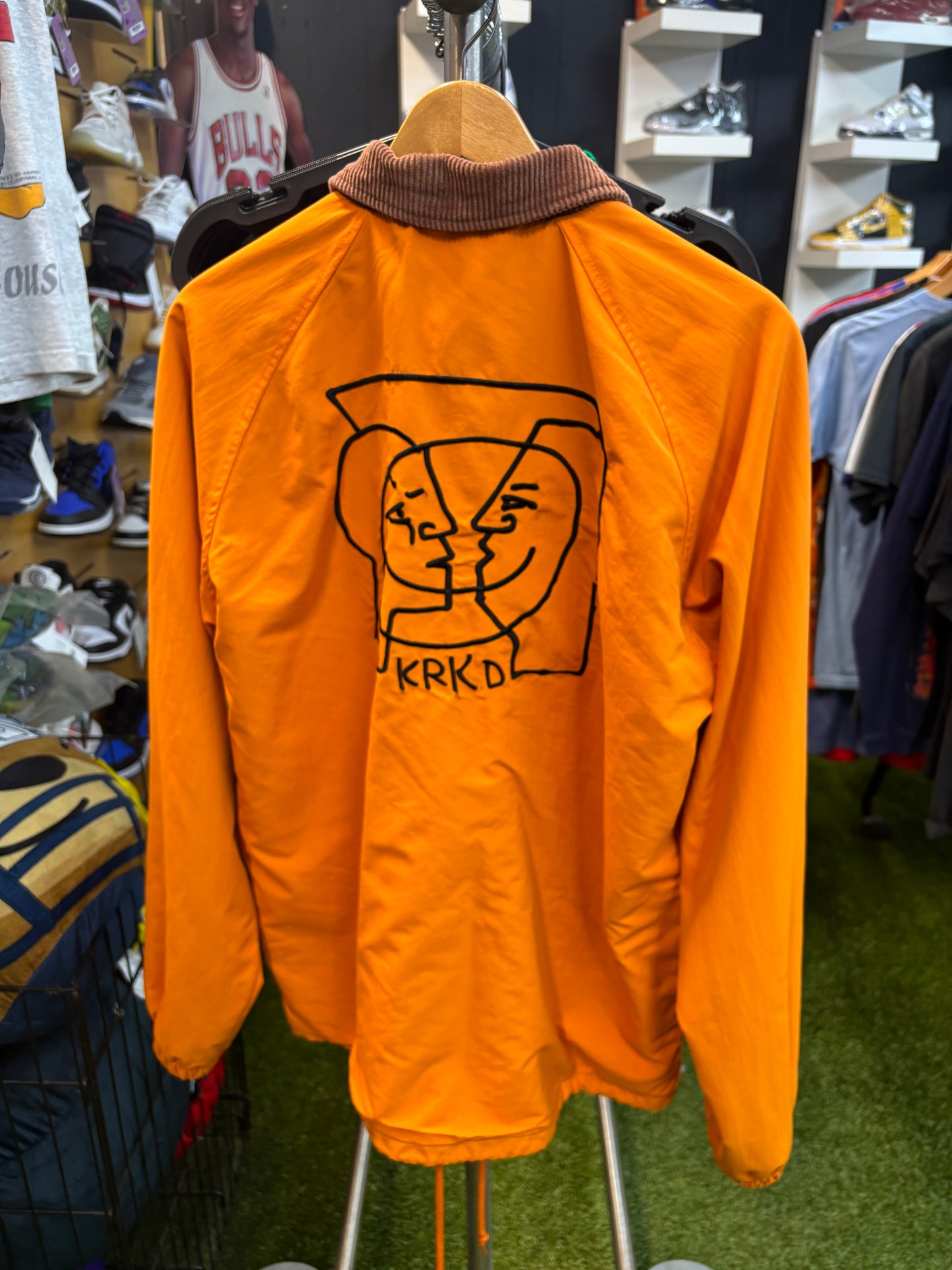 Y2K Crooked Skateboard Brand Orange Jacket