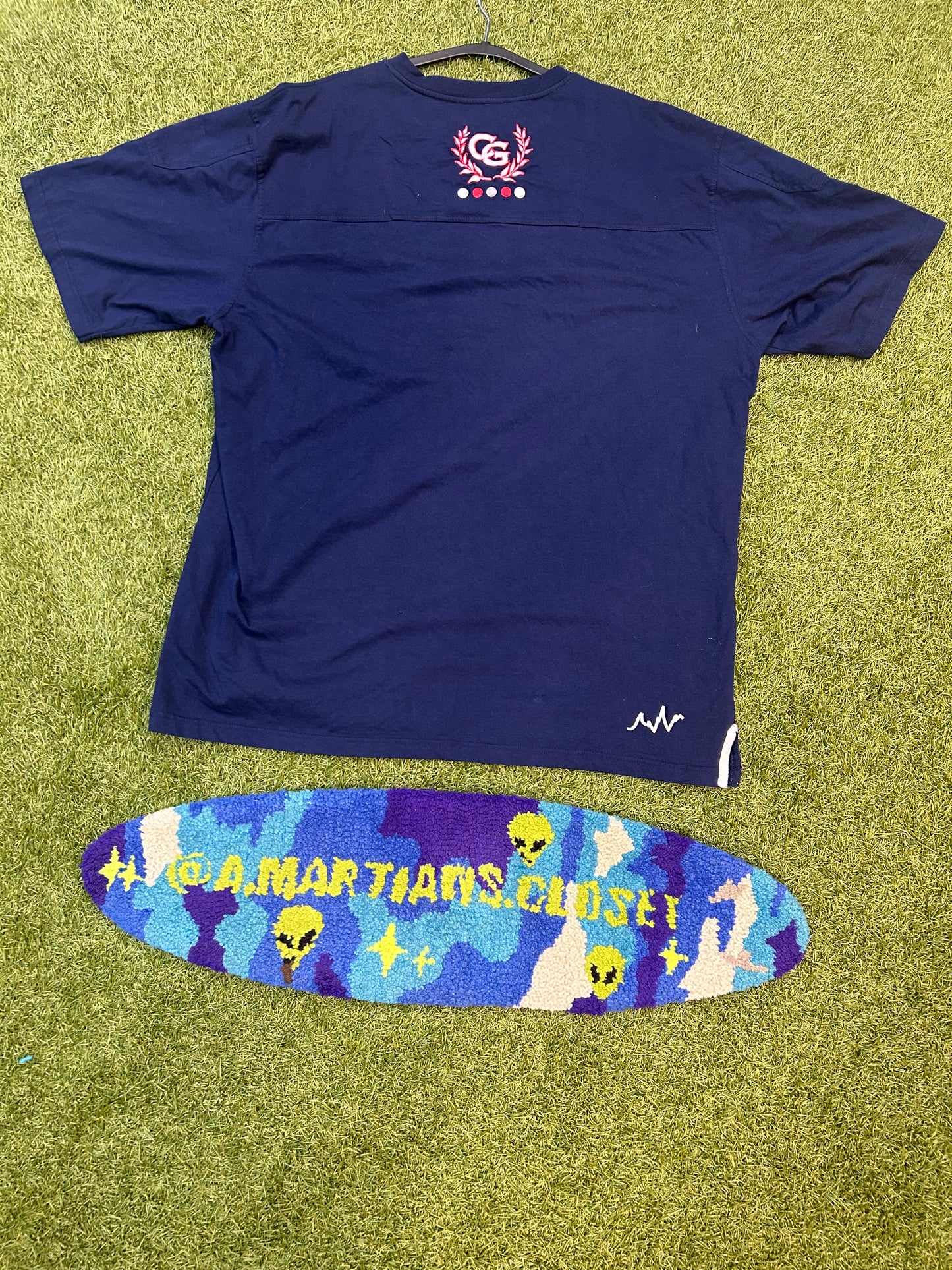 Y2K Coogi Australia Navy Blue Continents Tee