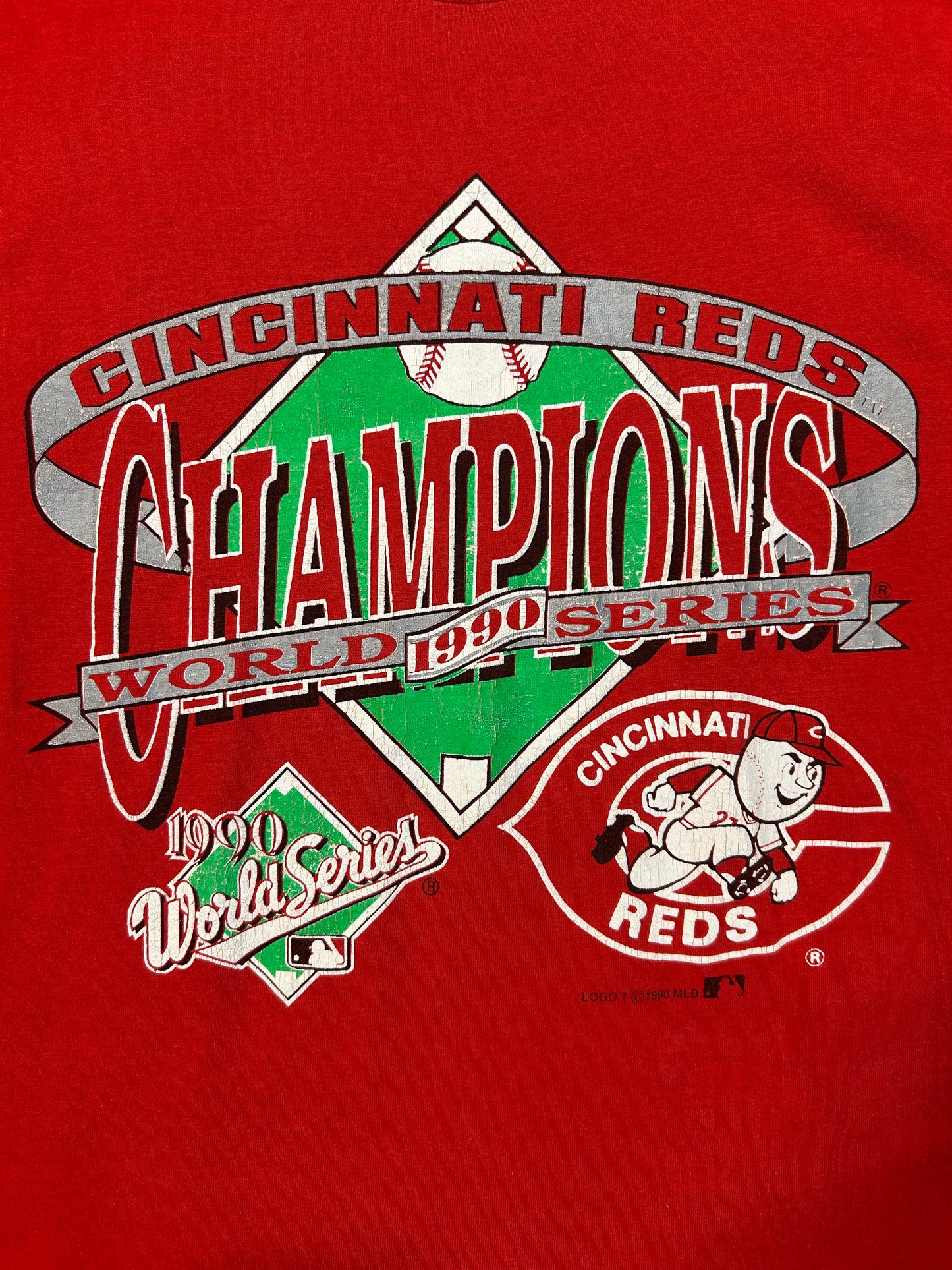 Vintage 1990 Cincinnati Reds Logo 7 Tee