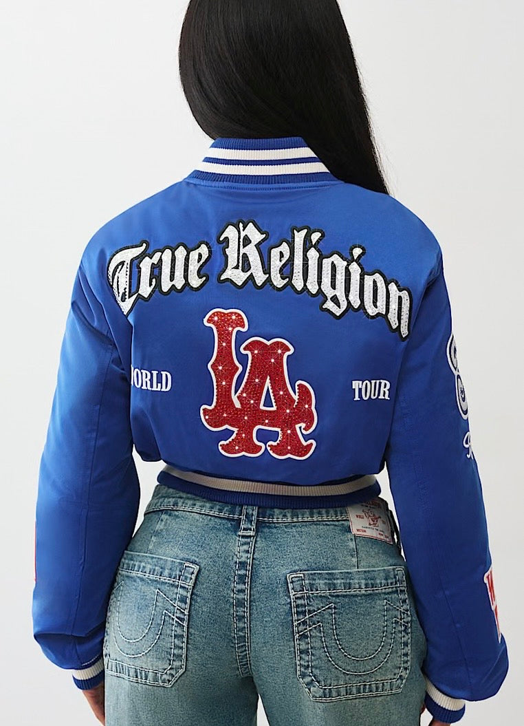 True Religion Shrunken Satun Bomber Jacket