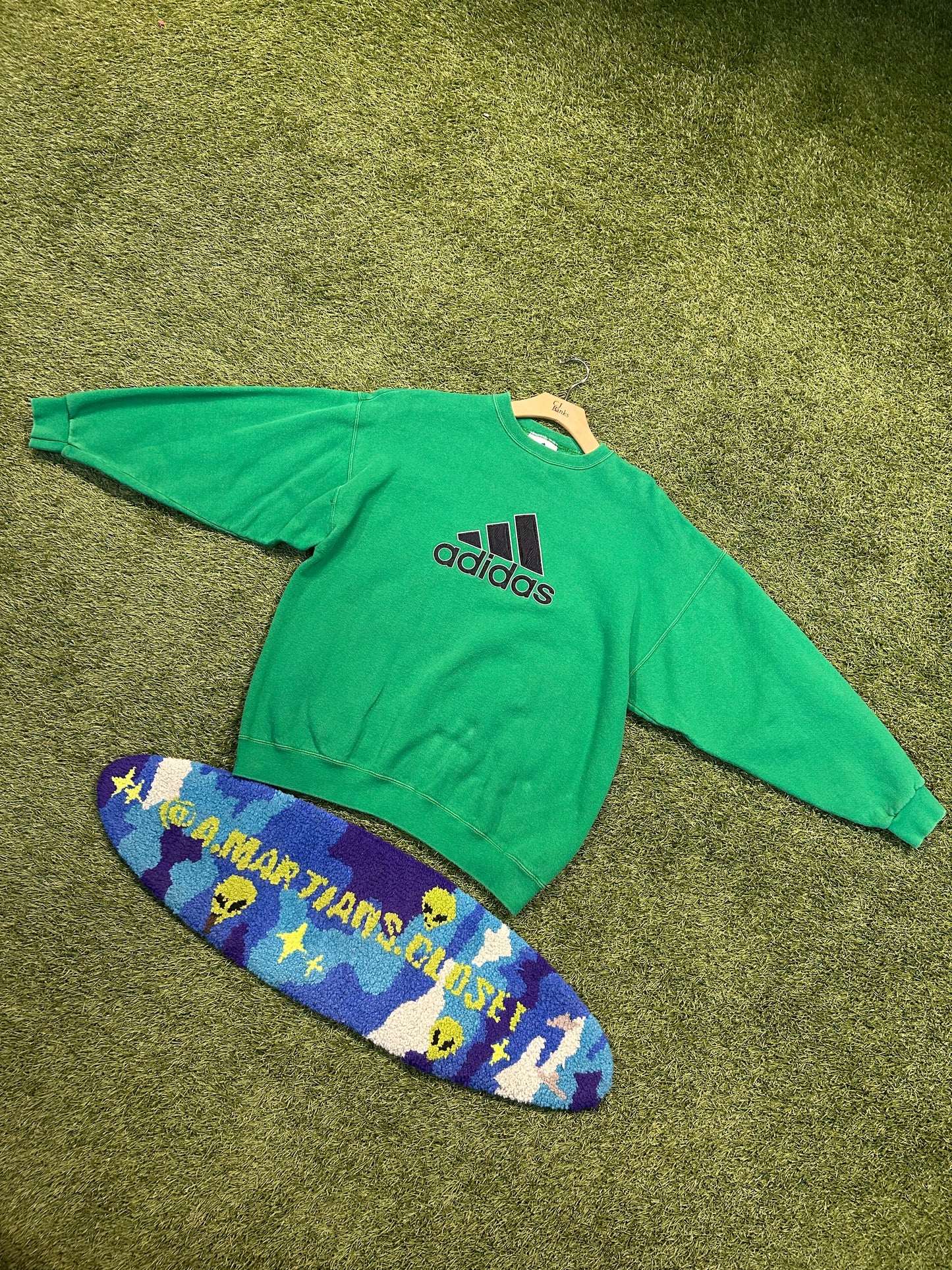 Vintage 90s Green Adidas Crewneck