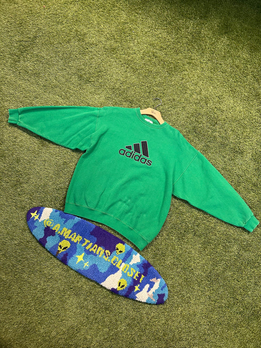 Vintage 90s Green Adidas Crewneck