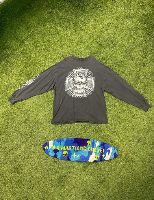 Vintage Easy Riders Motorcycle Long Sleeve Skull Tee