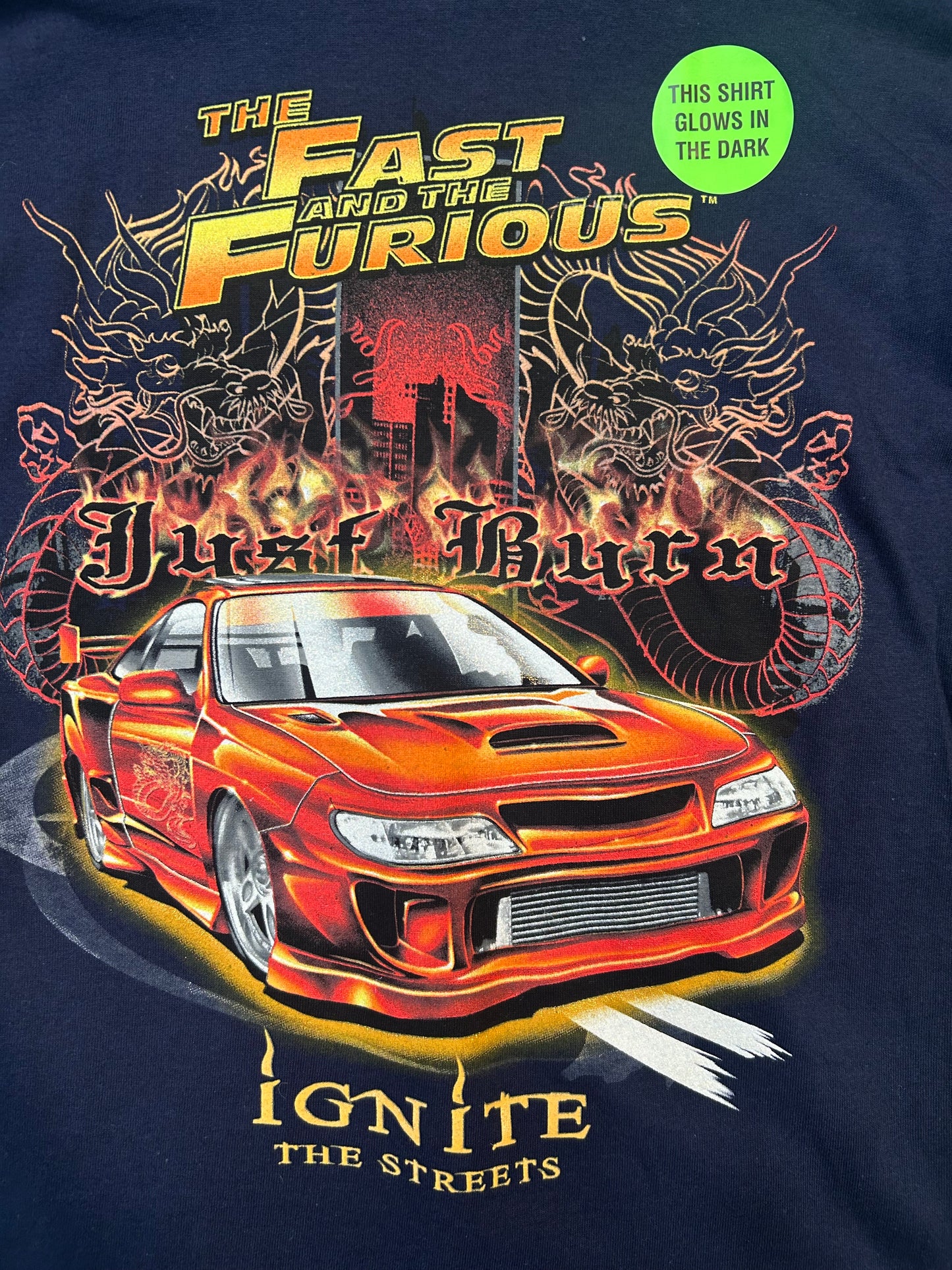 Y2K Fast And The Furious Promo Glow In The Dark Tee