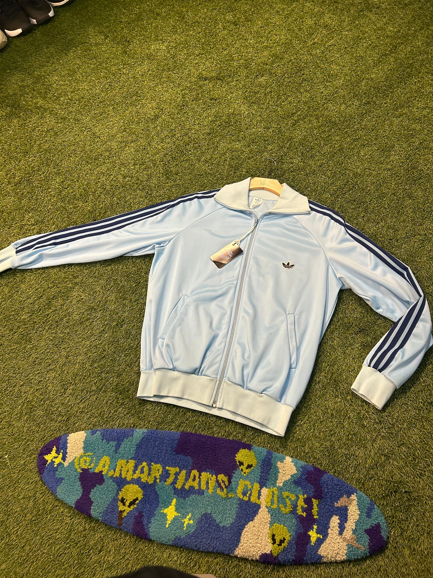 Vintage 90s Adidas Baby Blue Track Jacket