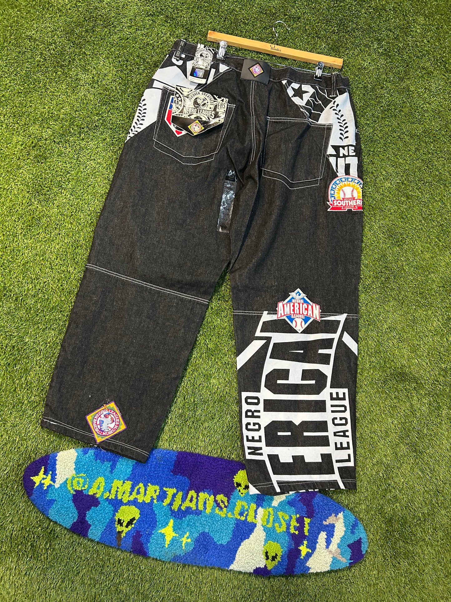 Y2K NLBM Black Denim Embroidered Jacket+Denim Jeans