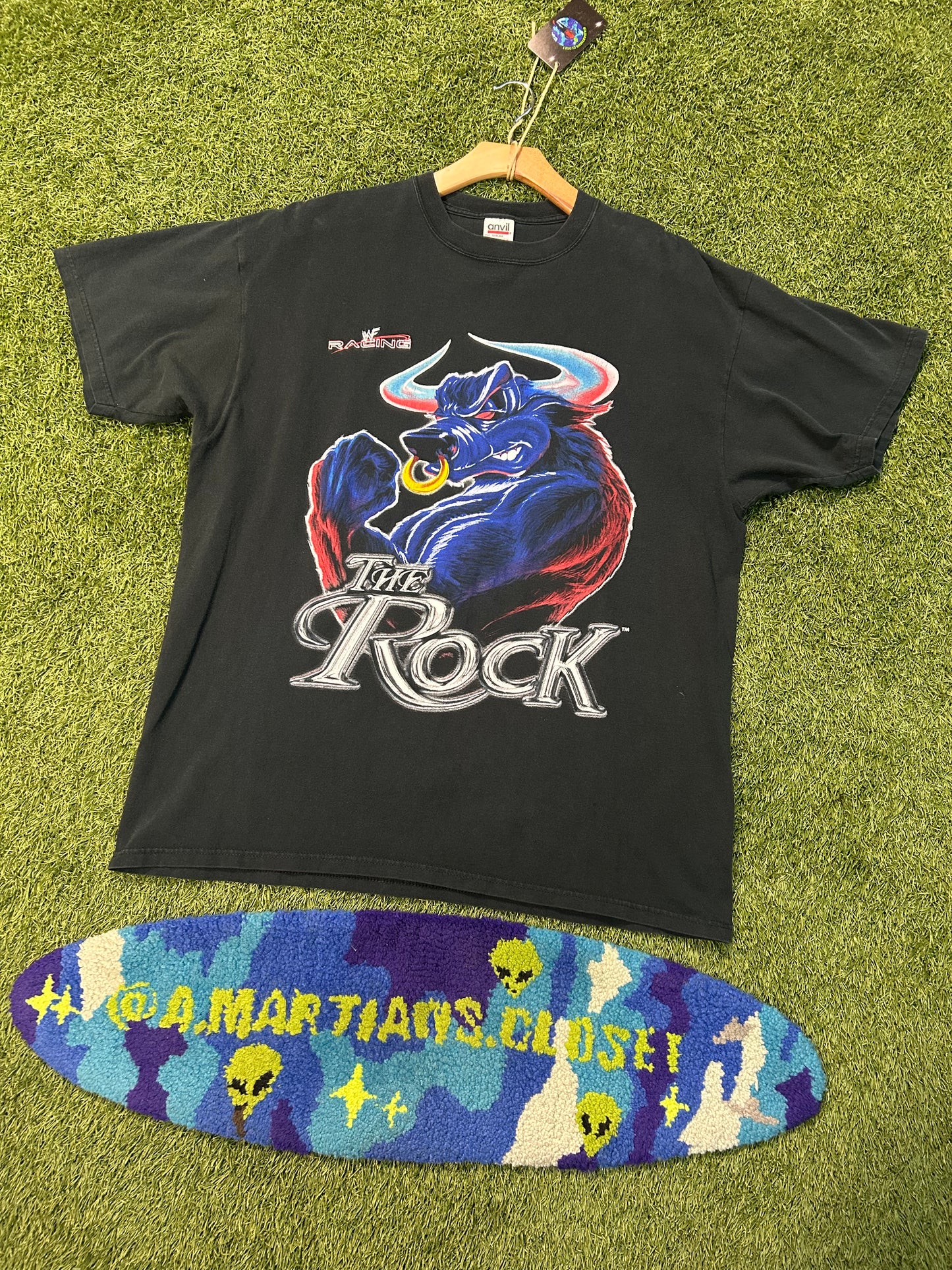 Y2K The Rock WWF Big Bull Racing Tee