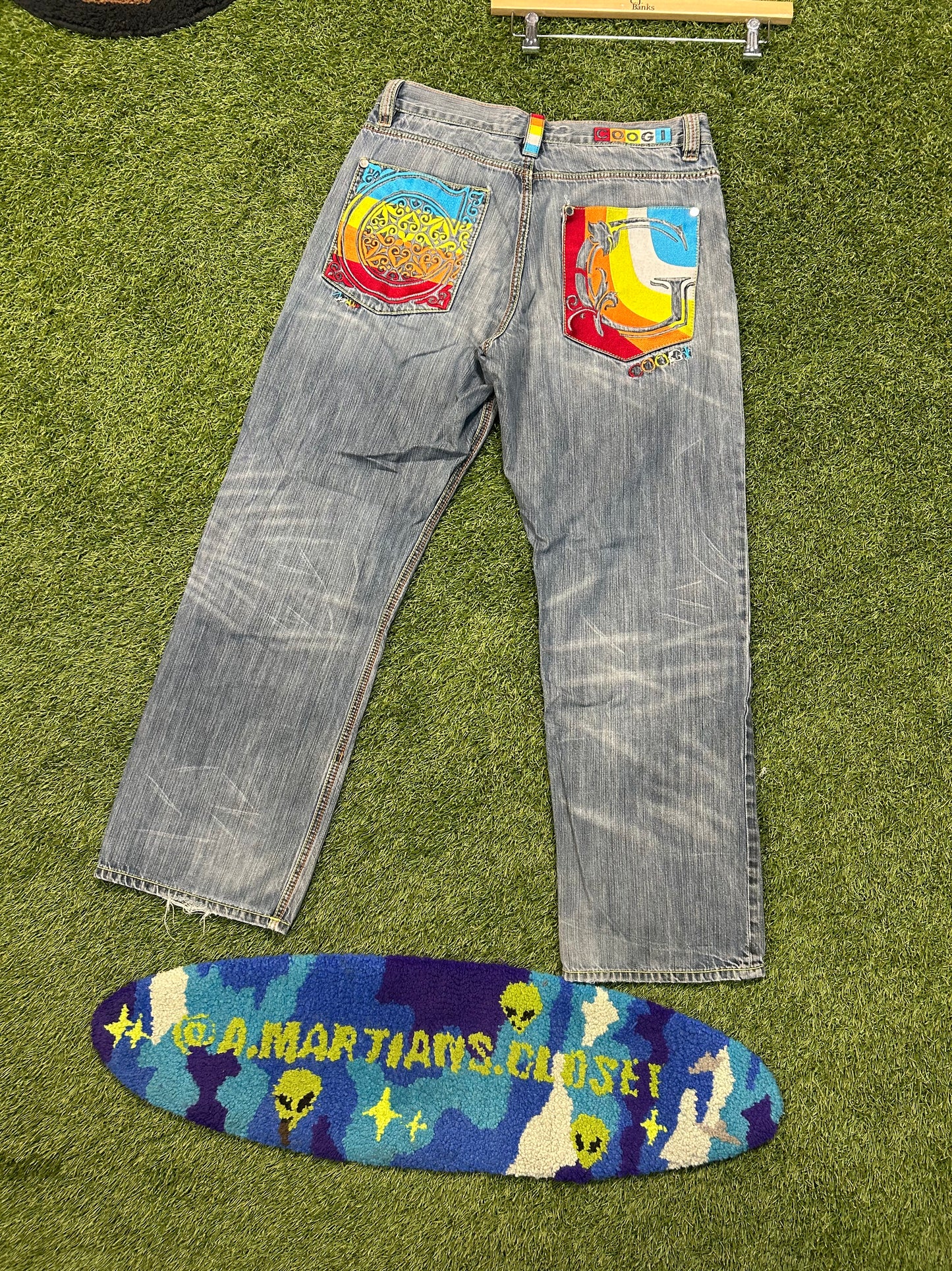 Y2K Coogi Multi Color Big G Jeans