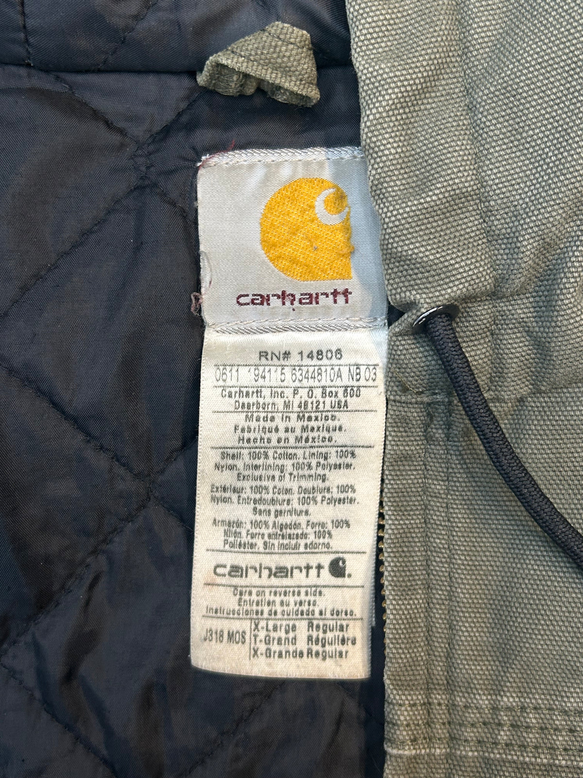 Vintage Carhartt Hooded Jacket J318 MOS