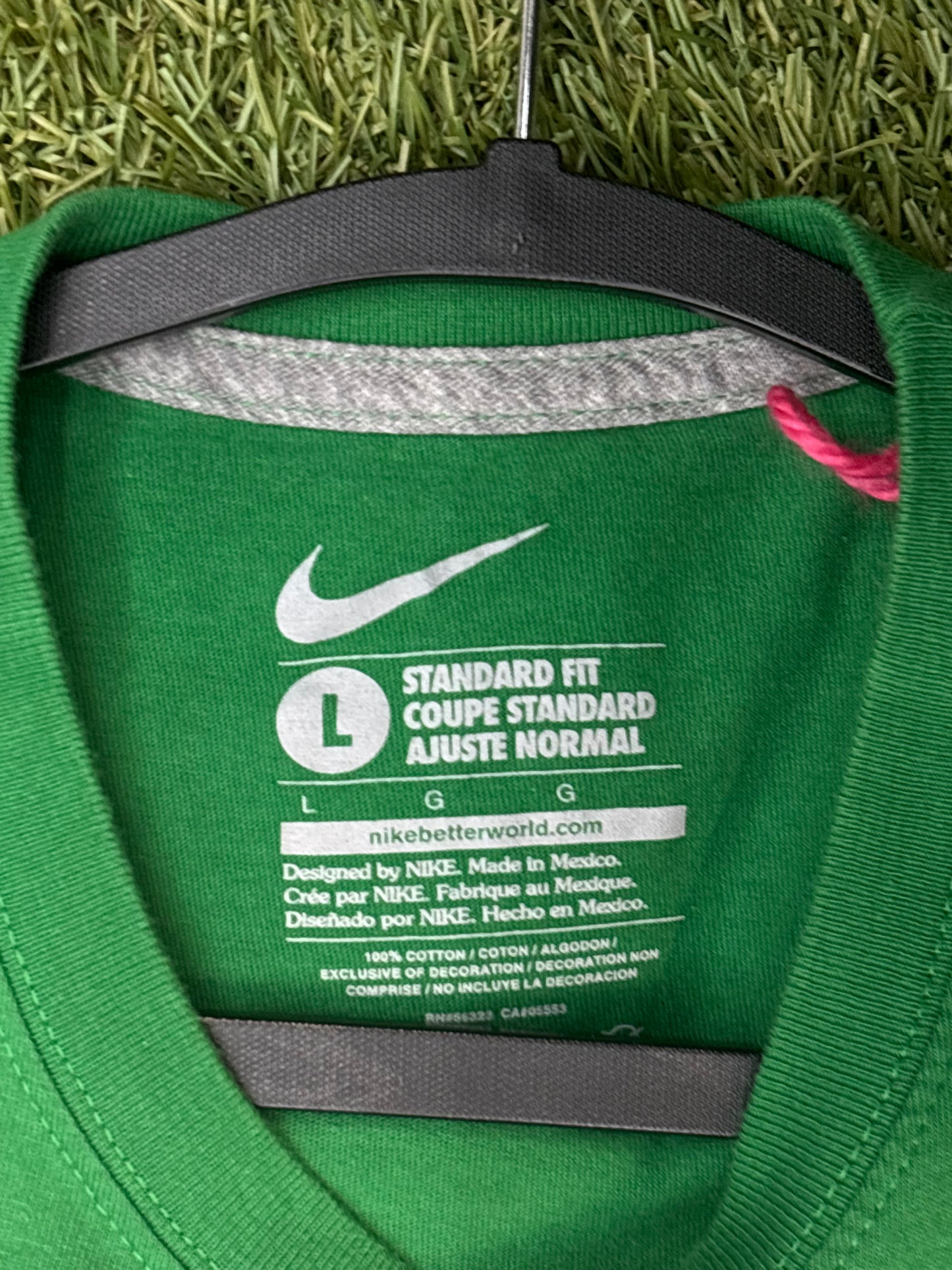 Green Nike Embroidered Letter Tee