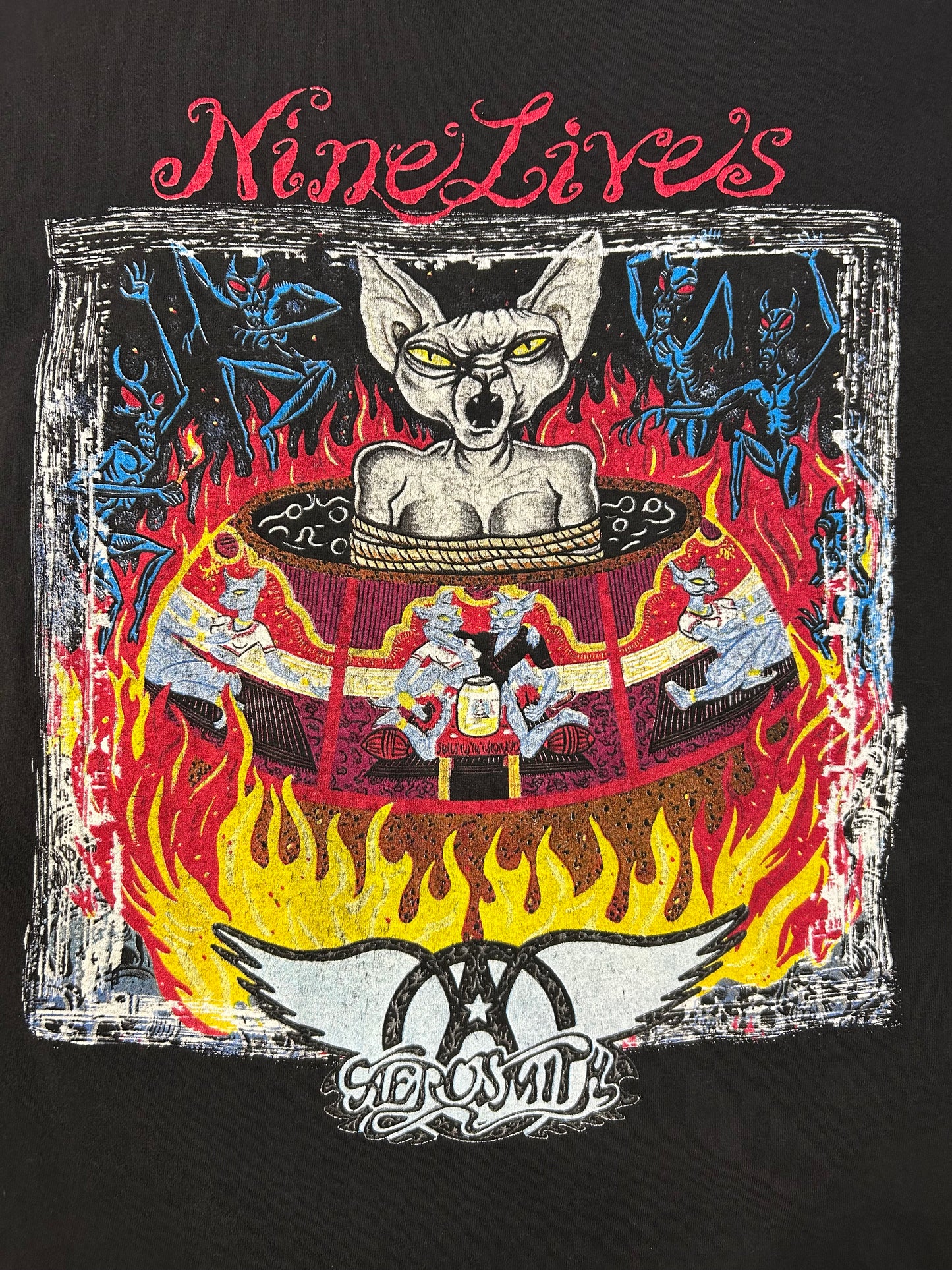 Vintage 90s Aerosmith Nine Lives Concert Tee