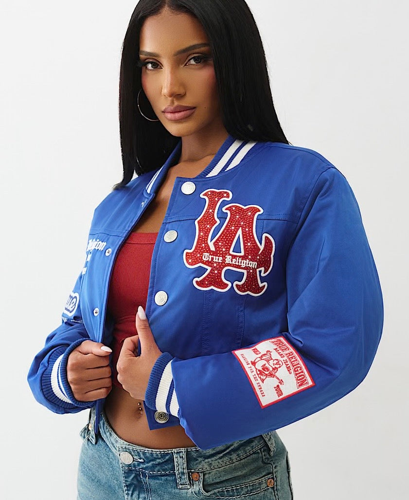True Religion Shrunken Satun Bomber Jacket