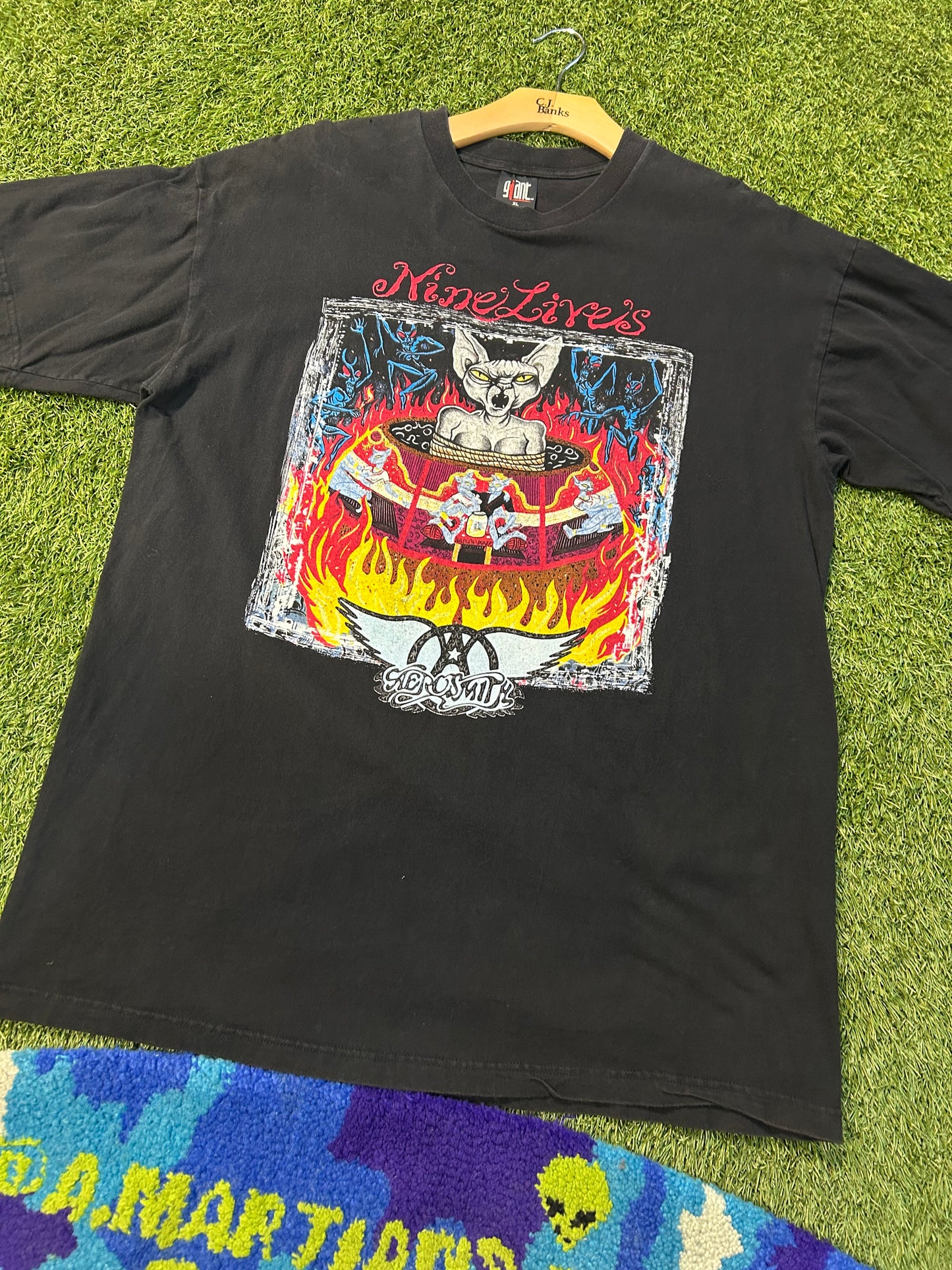 Vintage 90s Aerosmith Nine Lives Concert Tee