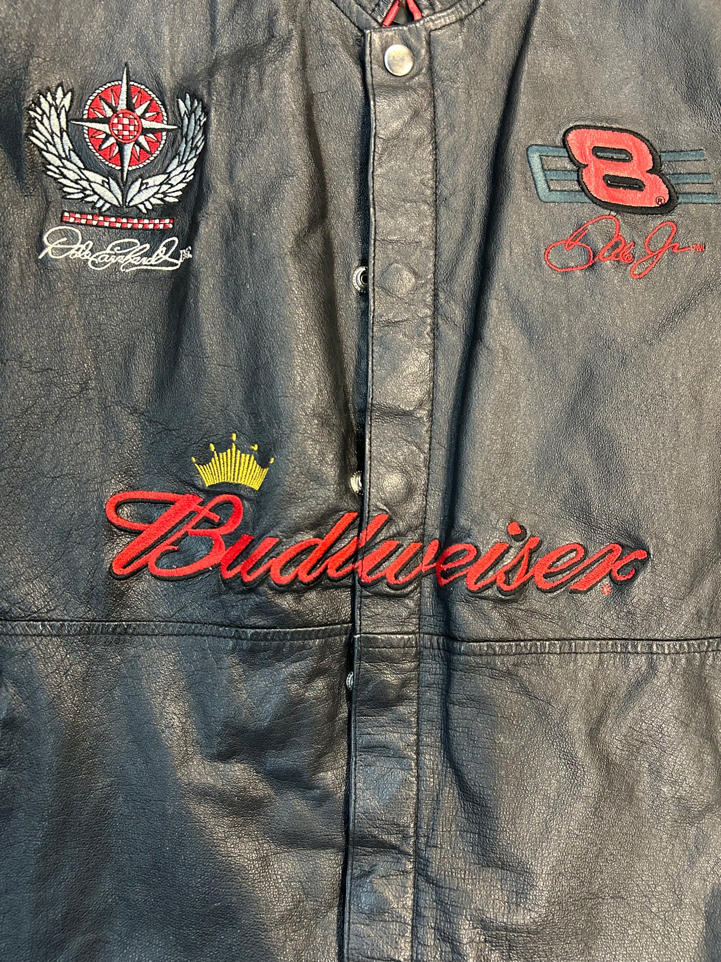 Vintage Dale Earnhardt Budweiser Leather NASCAR Coat