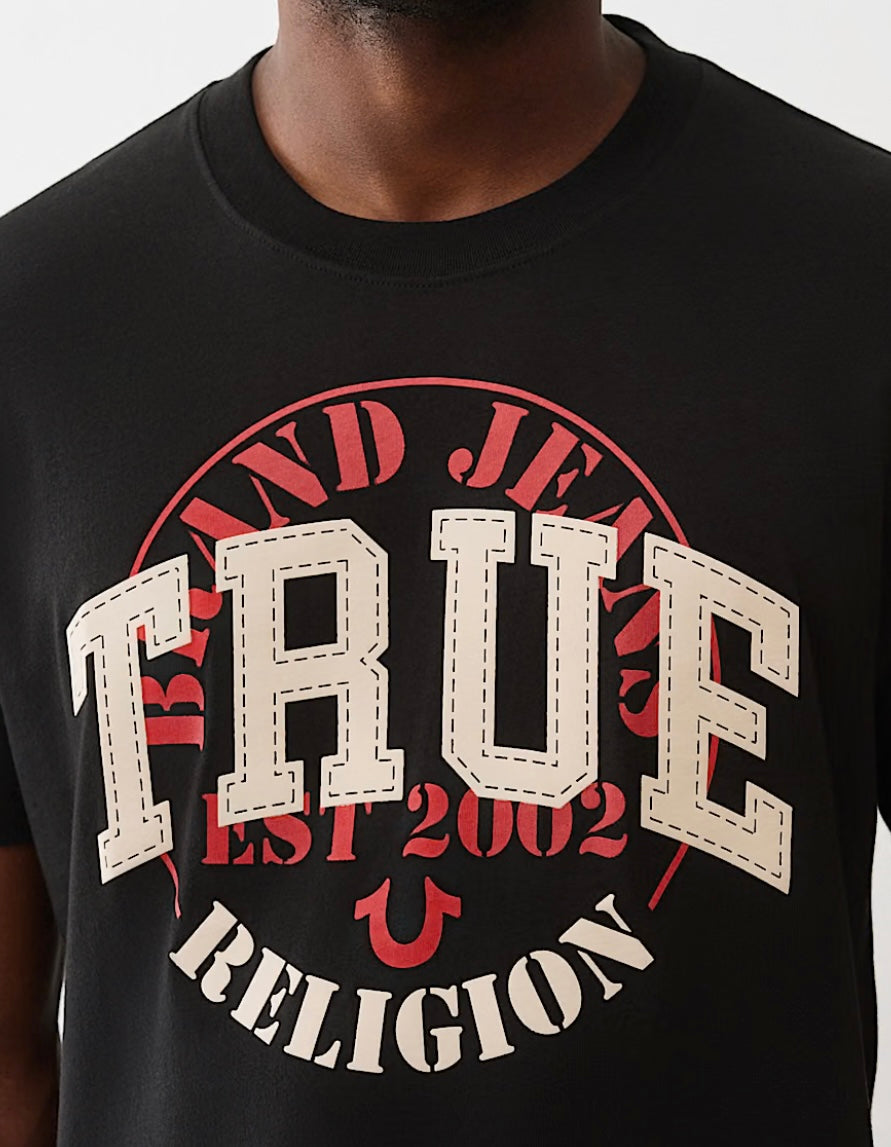 True Religion Logo Stitch Appliqué Tee