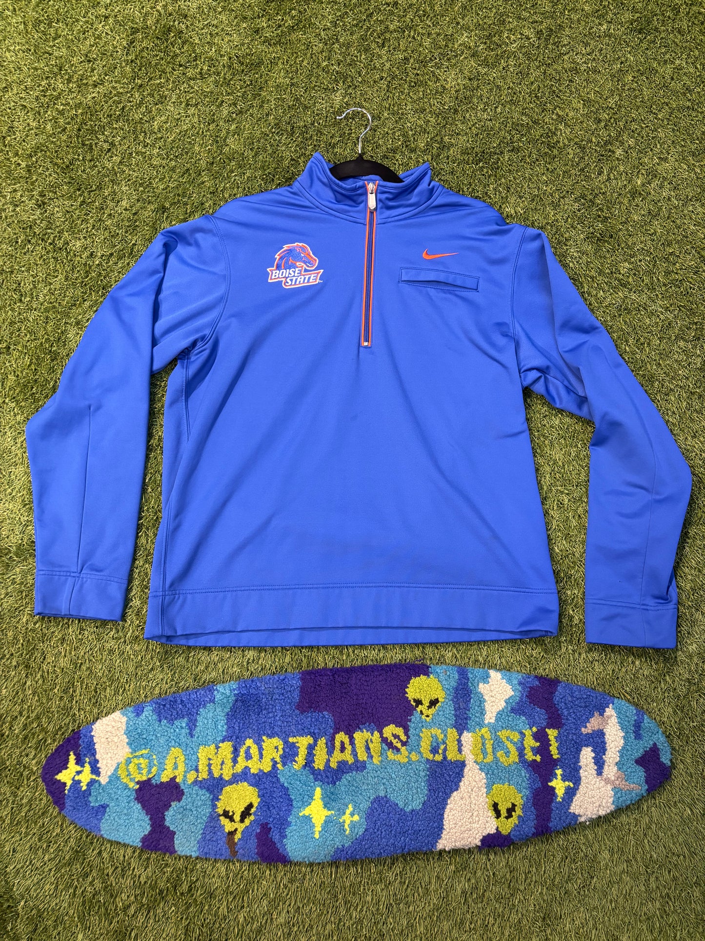 Blue Nike Boise State Quarter Zip Jacket Size Large