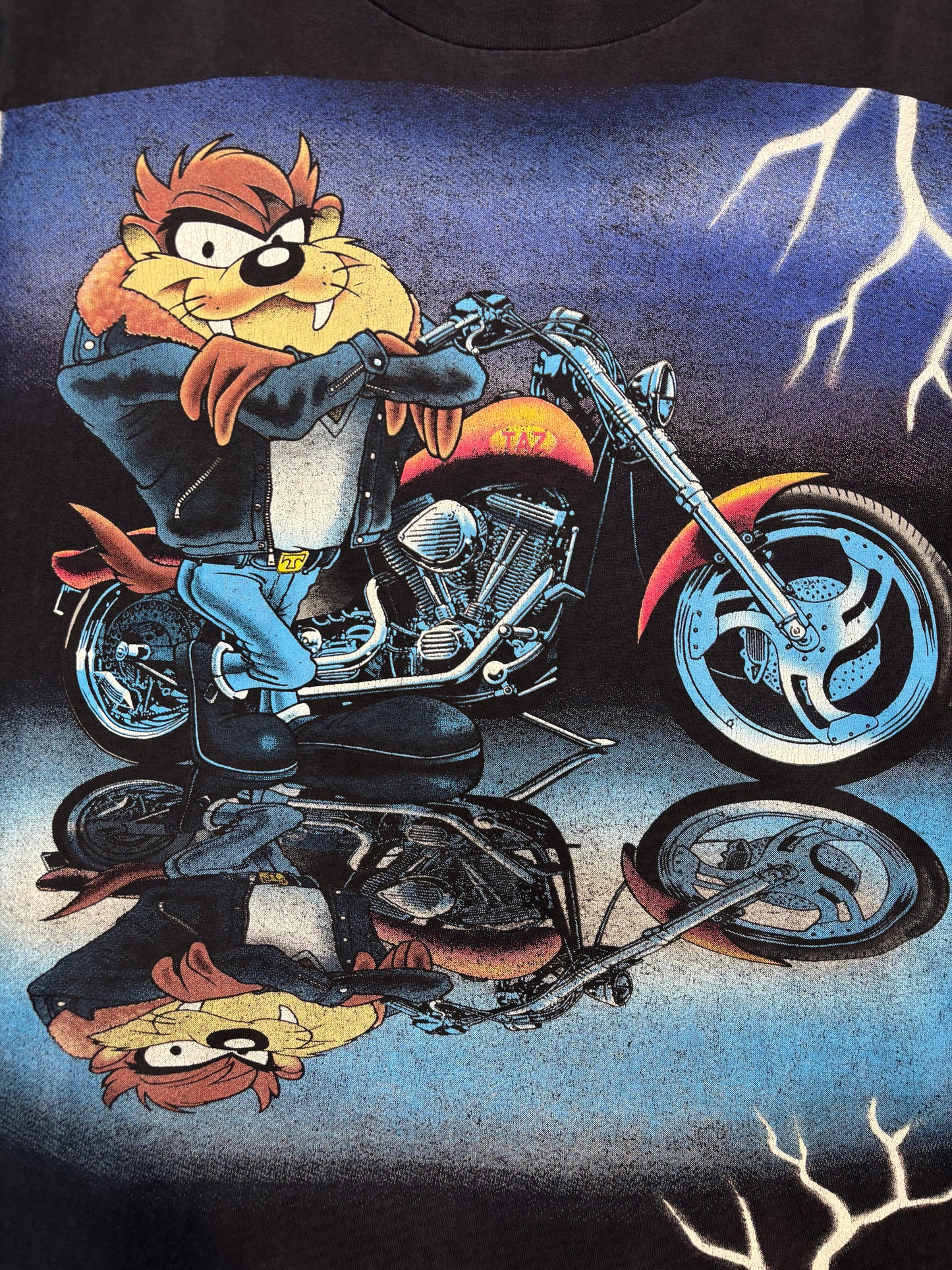 Vintage 1997 Tasmania Devil Biker Reflection Tee