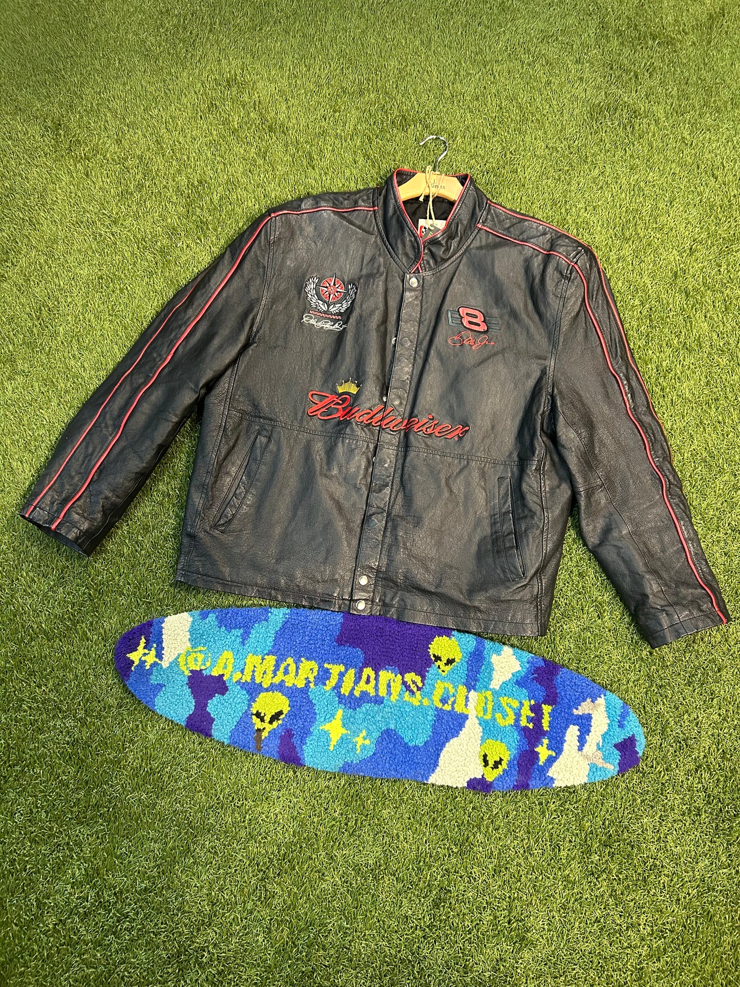 Vintage Dale Earnhardt Budweiser Leather NASCAR Coat