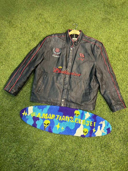 Vintage Dale Earnhardt Budweiser Leather NASCAR Coat