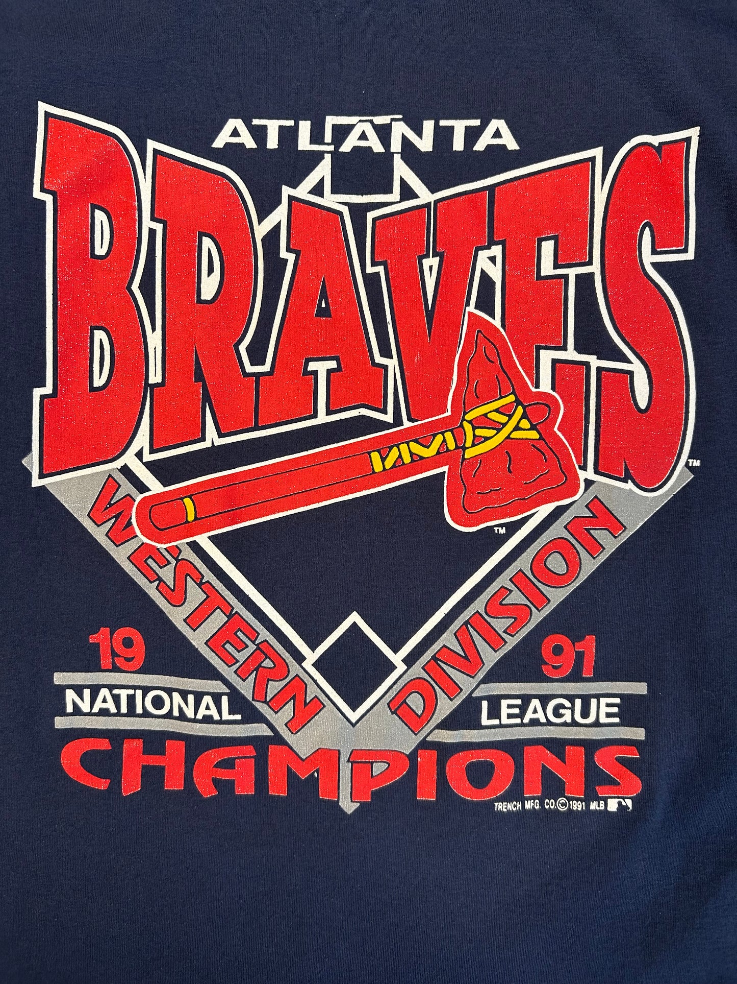 Vintage 1991 Atlanta Braves Western Division ChampionsTee