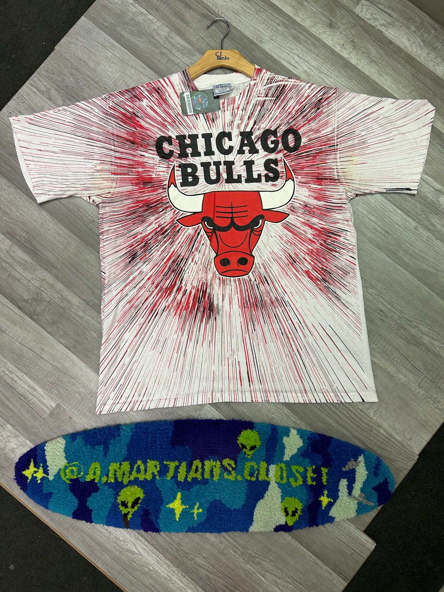 Rare Vintage 90s Chicago Bulls AOP Tee