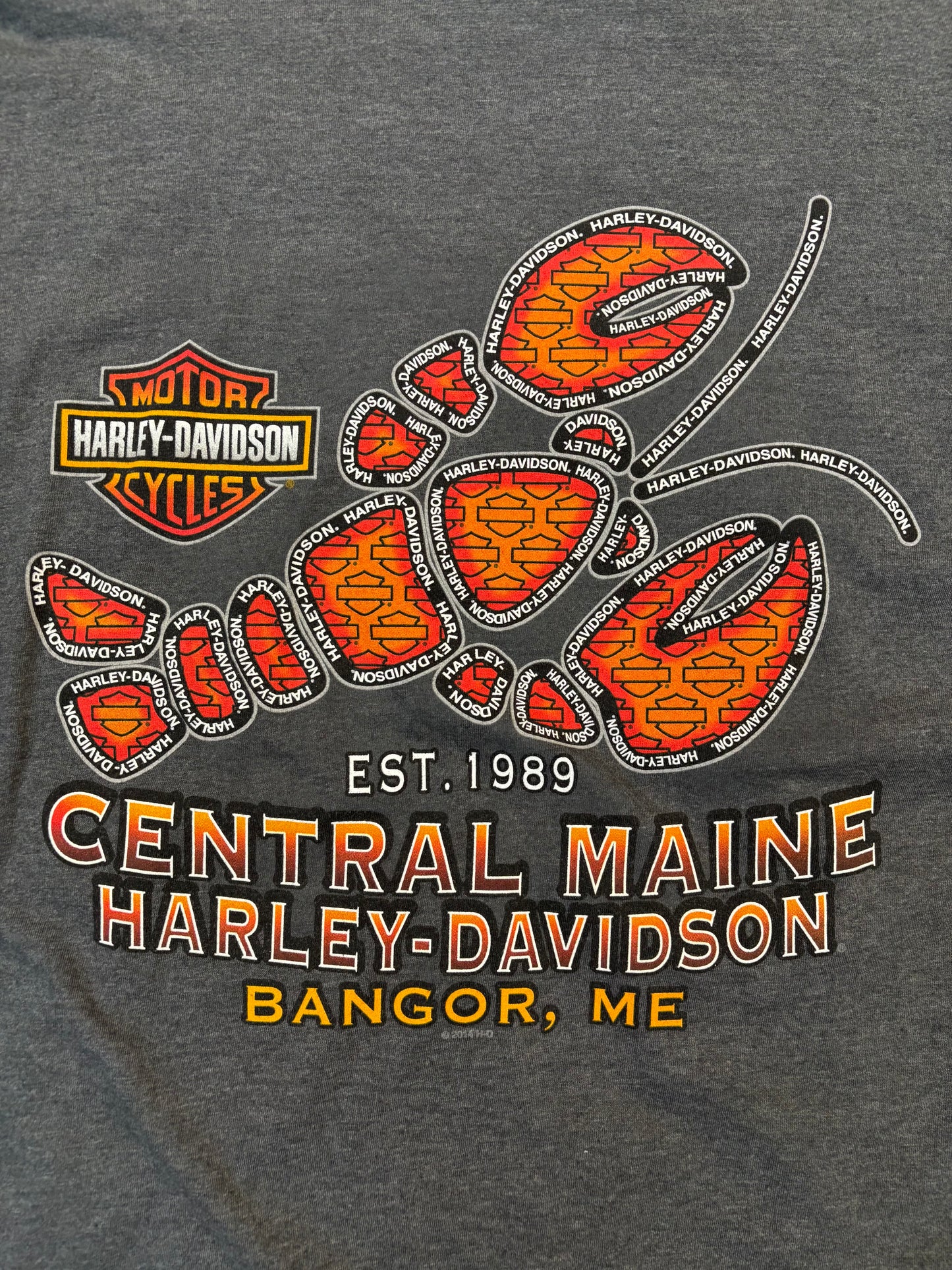 2014 Harley Davidson Central Maine Bangor Maine Long Sleeve Tee