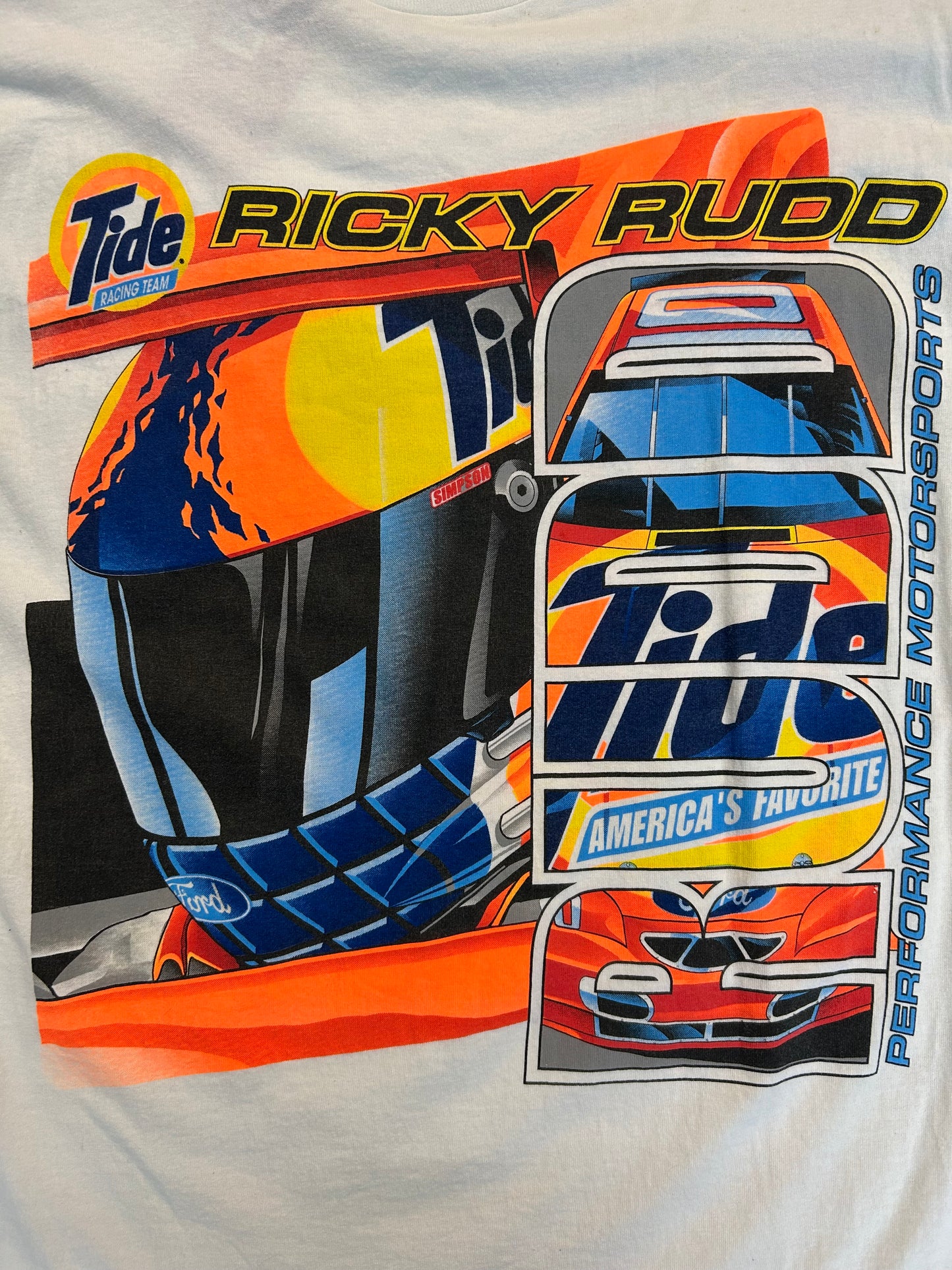 Vintage 90s Ricky Rudd Tide NASCAR Team Tee