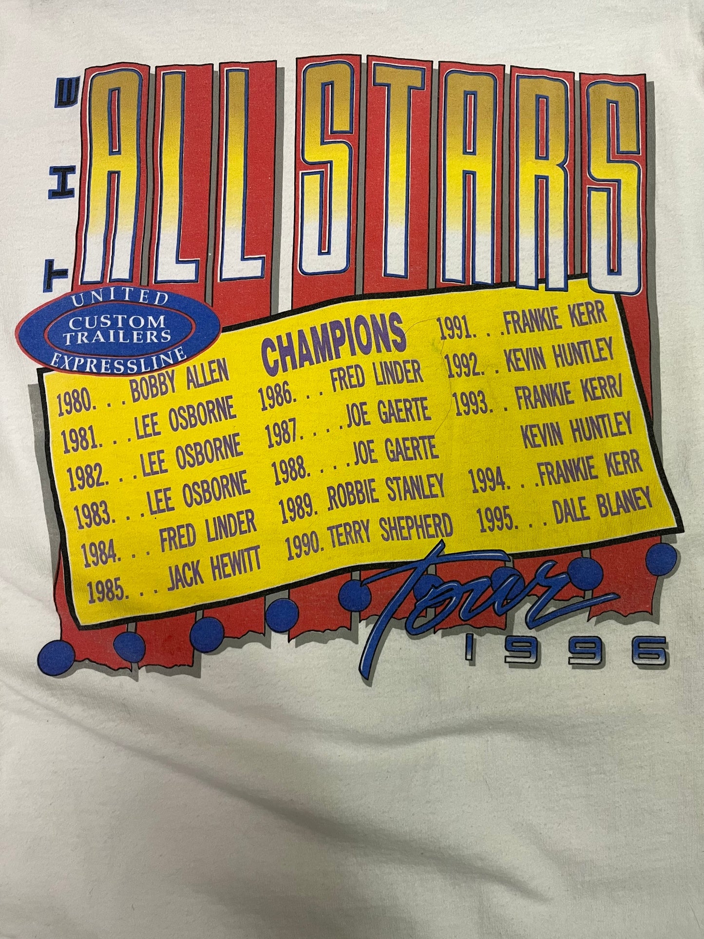 Vintage 1996 All Stars Racer Tour Tee