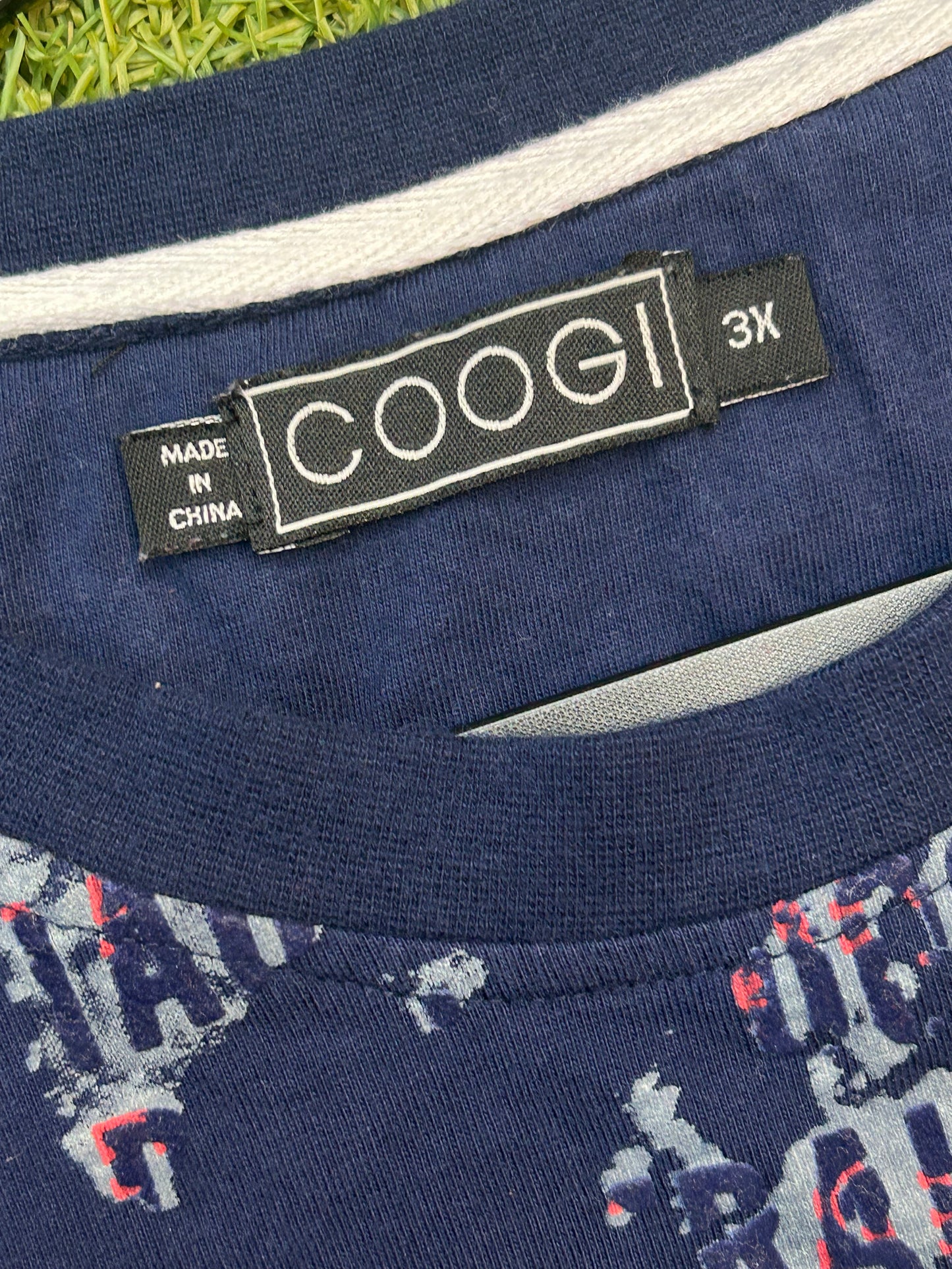 Y2K Coogi Australia Navy Blue Continents Tee