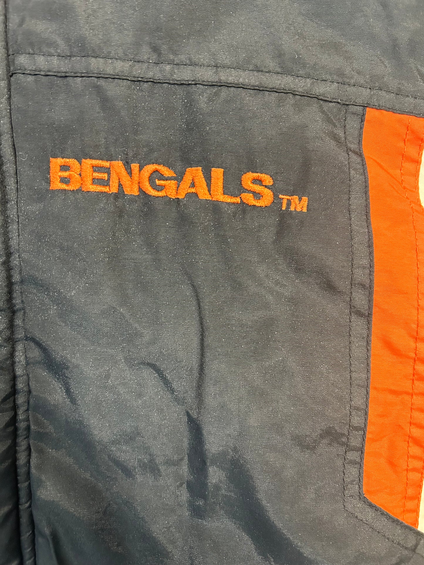 Vintage 90s Game Day NFL Cincinnati Bengals Jacket W/Hood